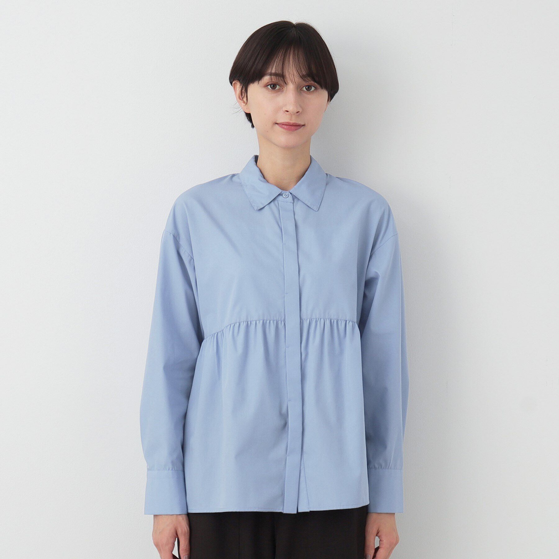 Dessin「【洗える】シャツカラーペプラムブラウス」|シャツ・ブラウス|
