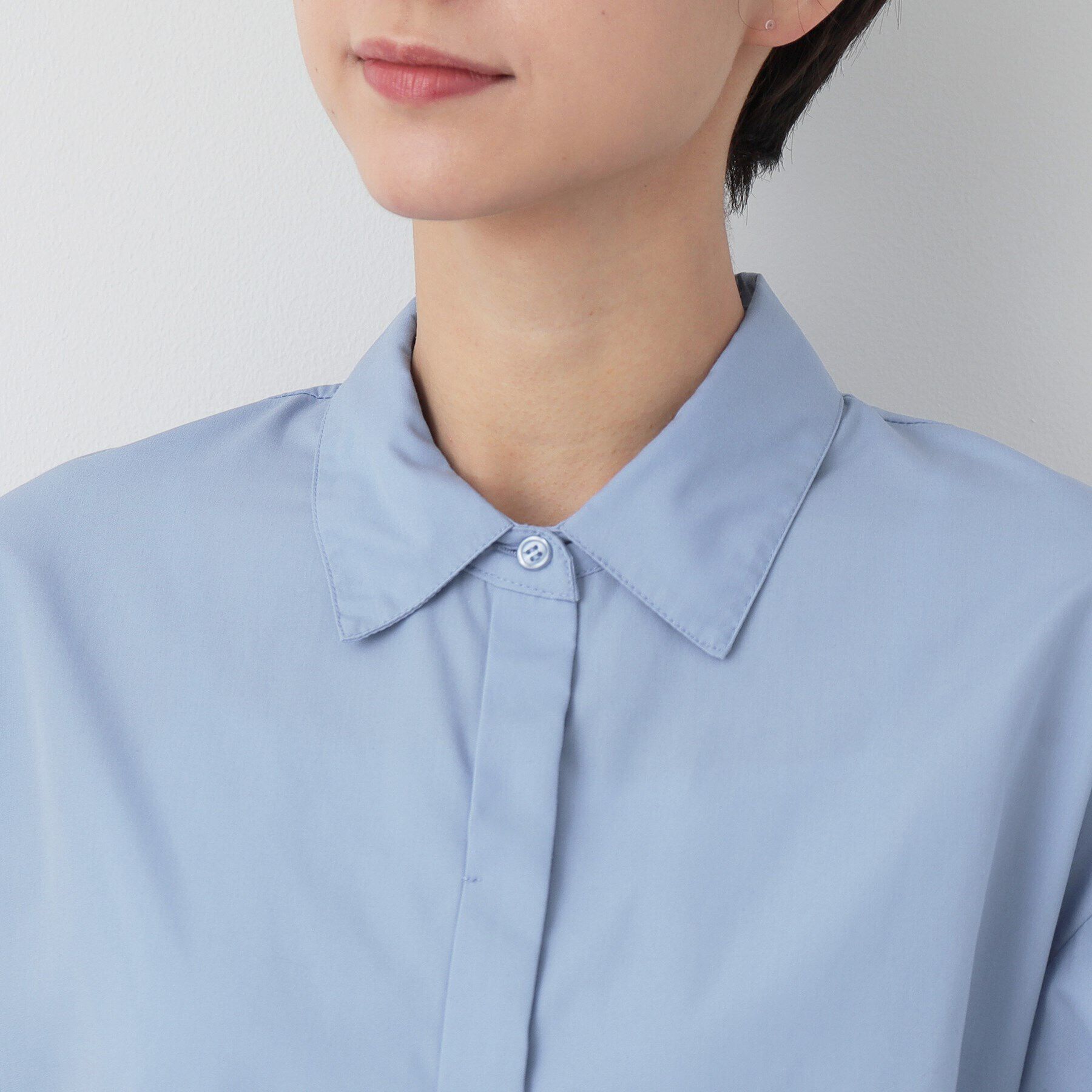 Dessin「【洗える】シャツカラーペプラムブラウス」|シャツ・ブラウス|