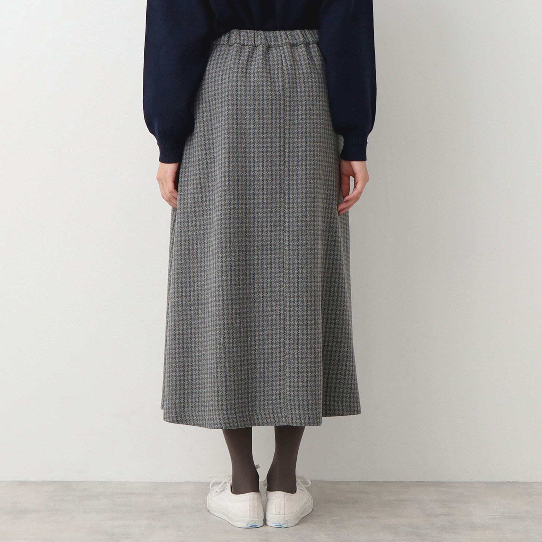 Dessin「【洗える・4サイズ展開】サイドボタン付きチェック柄フレアースカート（XS～L）」|スカート|
