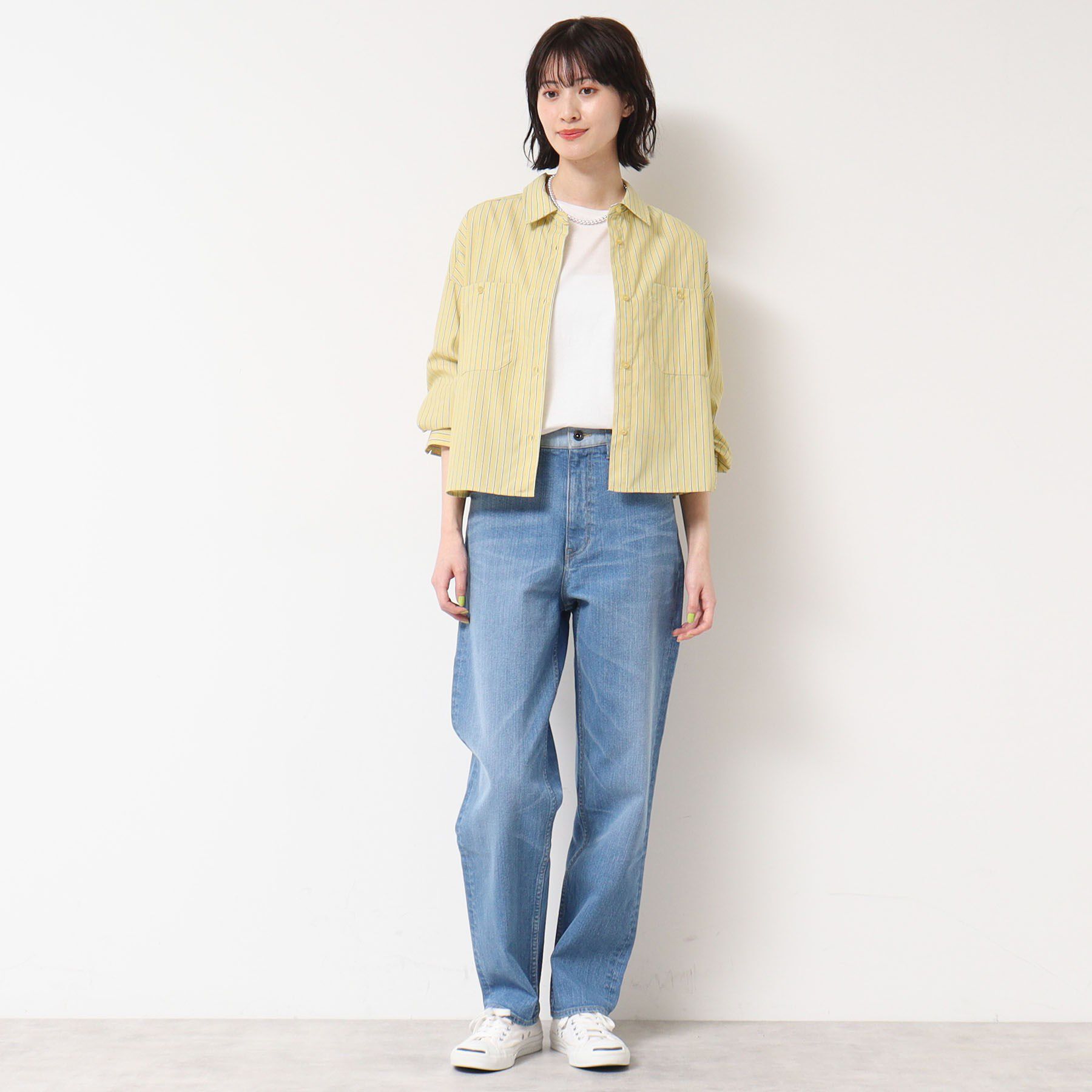 Dessin「【洗える・4サイズ展開】ポケット付きクロップド丈シャツ（XS～L）」|シャツ・ブラウス|