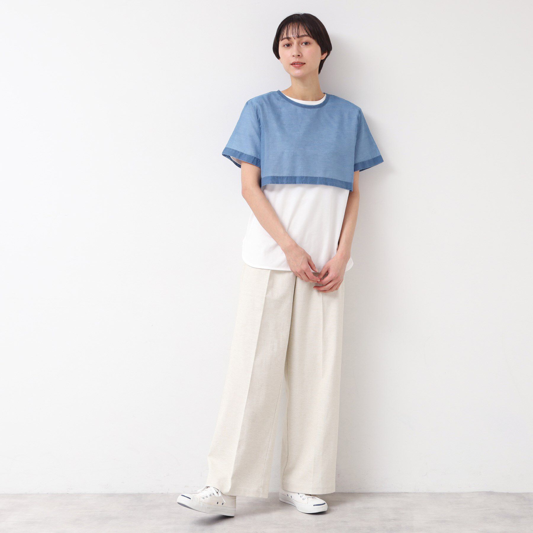 Dessin「【洗える】シアーデニムショート丈ブラウス」|シャツ・ブラウス|