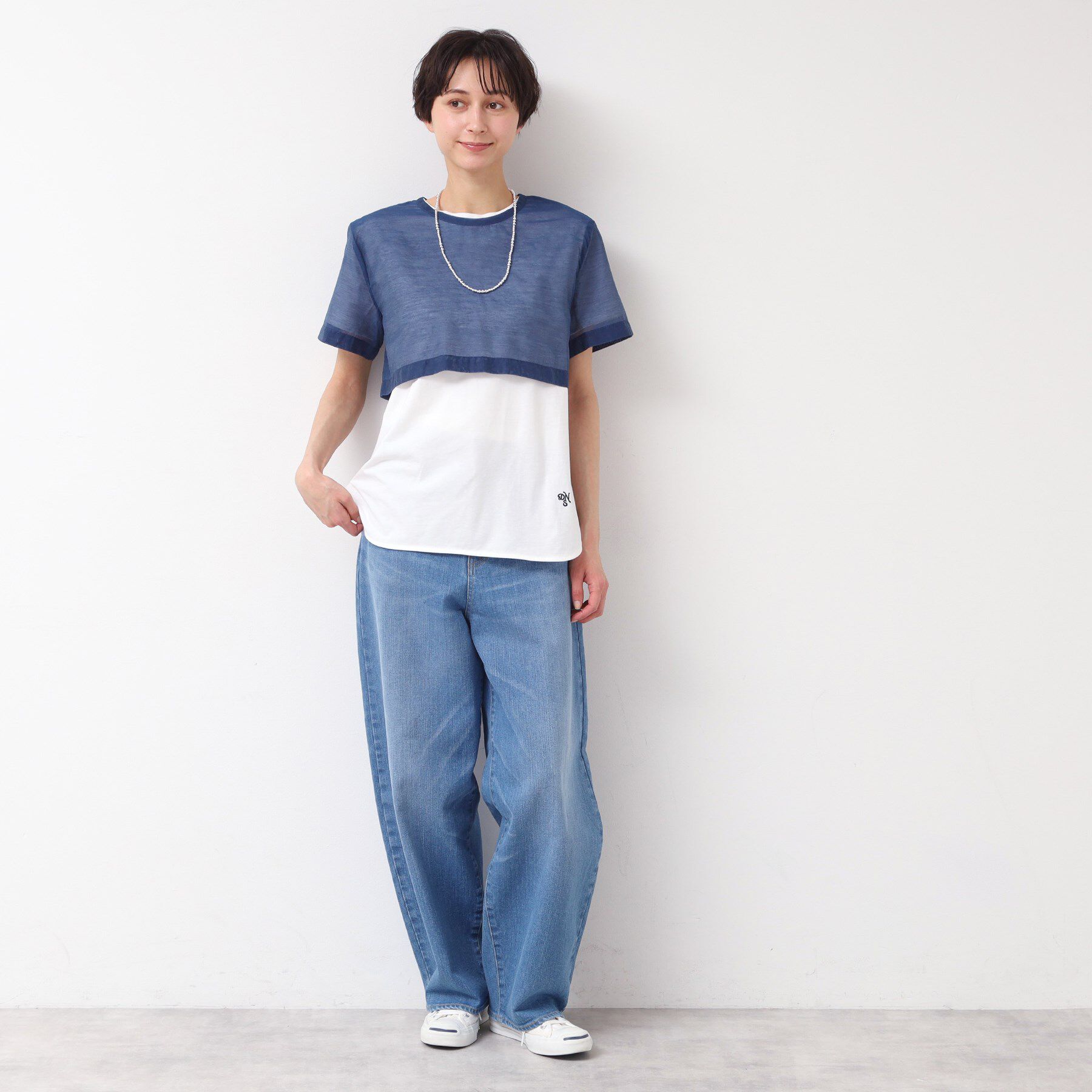 Dessin「【洗える】シアーデニムショート丈ブラウス」|シャツ・ブラウス|