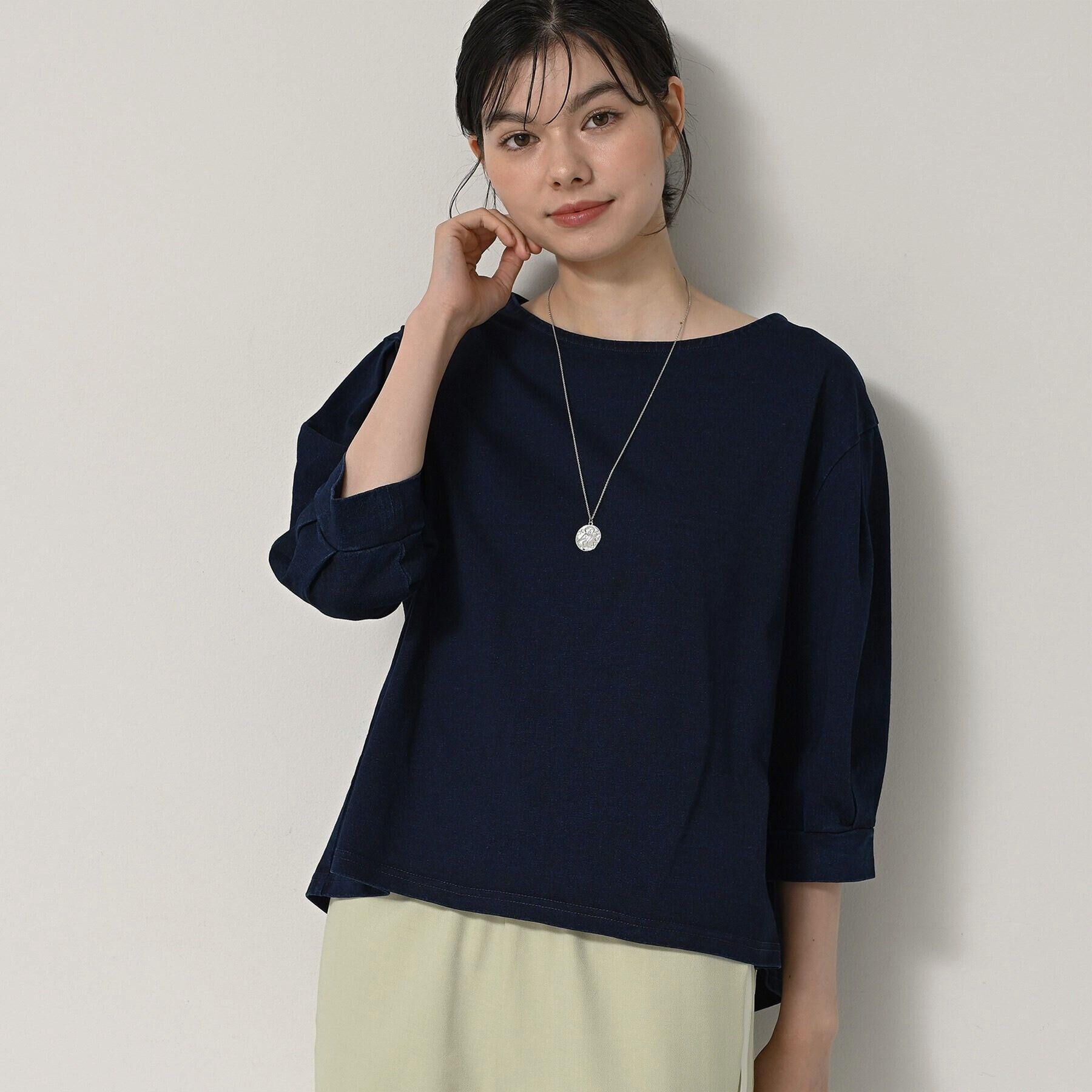 Dessin「【洗える】インディゴ天竺デニム調カットソー」|Tシャツ・カットソー|ブルー(092)