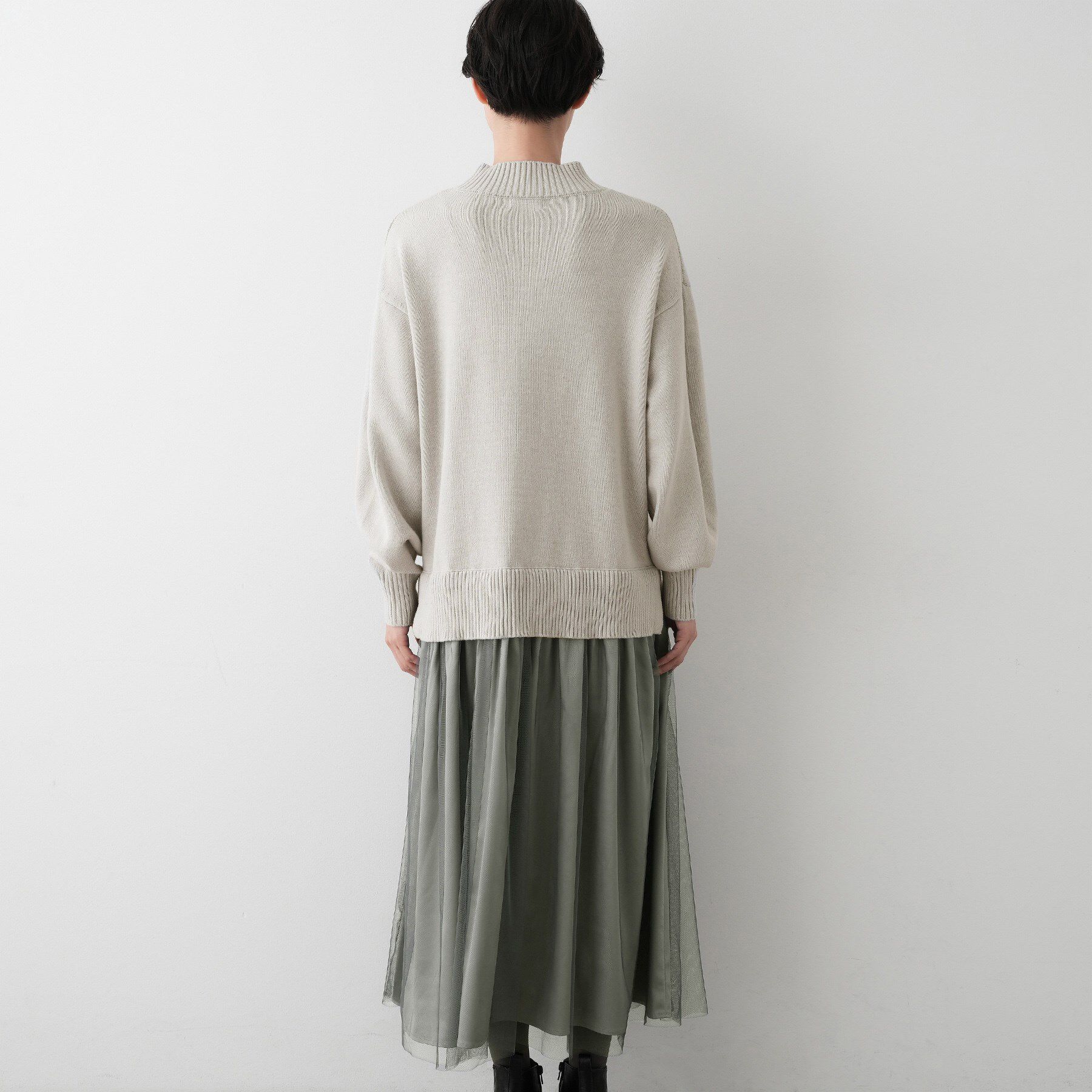 Dessin「【洗える】ニットチュールドッキングワンピース」|ワンピース|