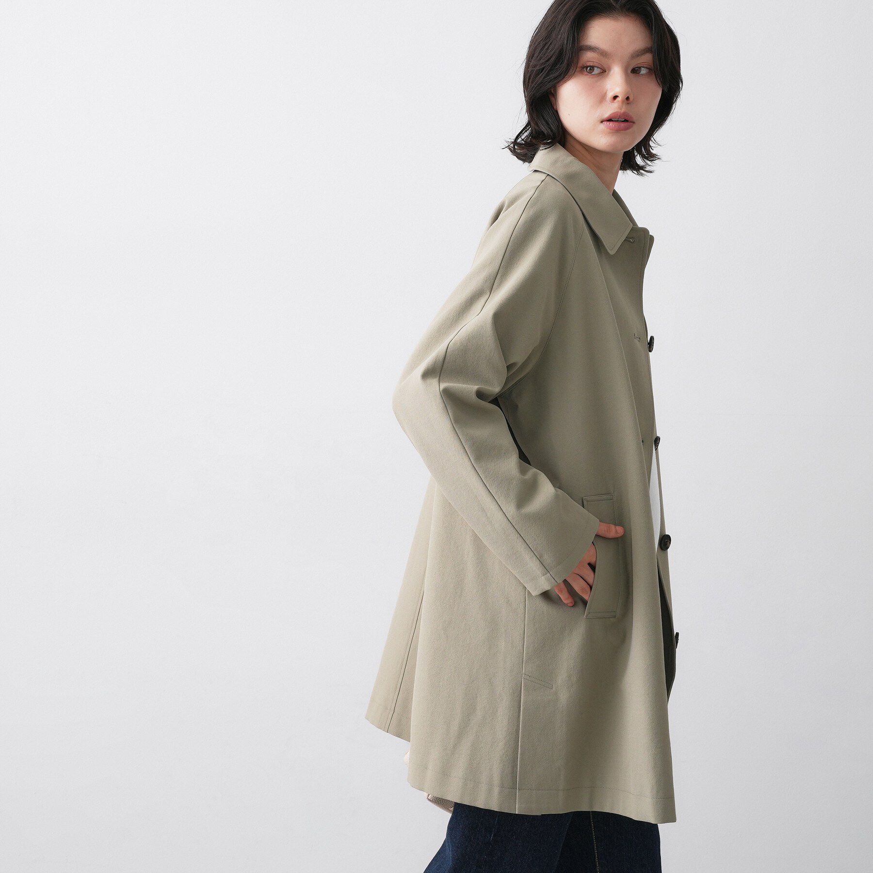 Dessin「【花粉ガード/撥水加工/洗える】ステンカラースプリングコート」|ステンカラーコート|