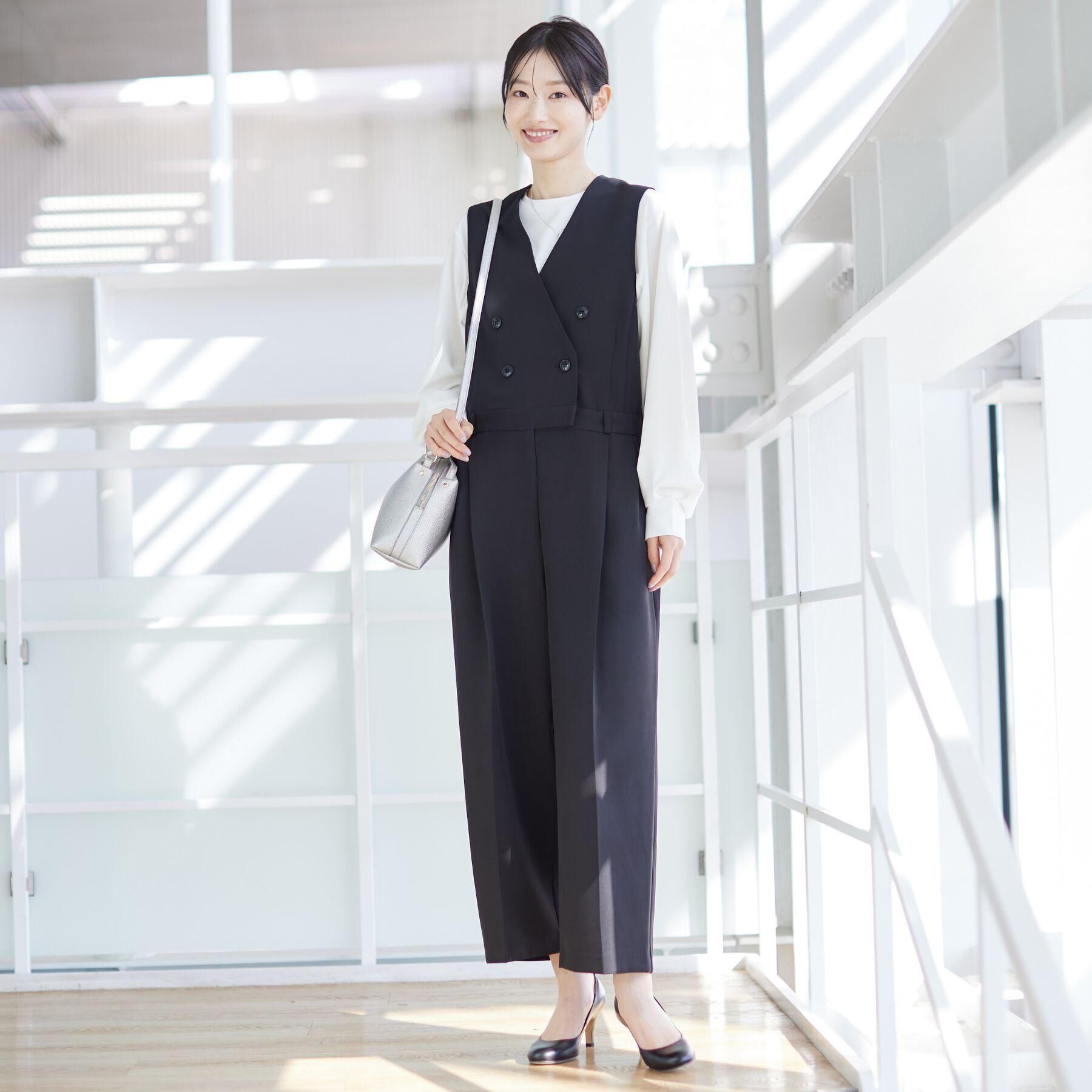 Dessin「【洗える】セットアップ風ジレオールインワン」|オールインワン|