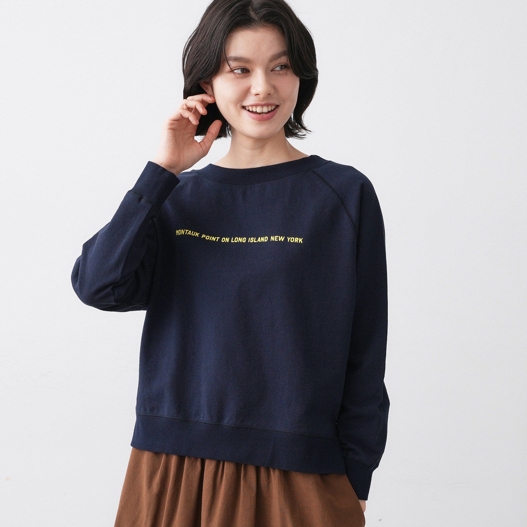 Dessin「【洗える】ラグラン切り替えミニロゴカットソー」|Tシャツ・カットソー|