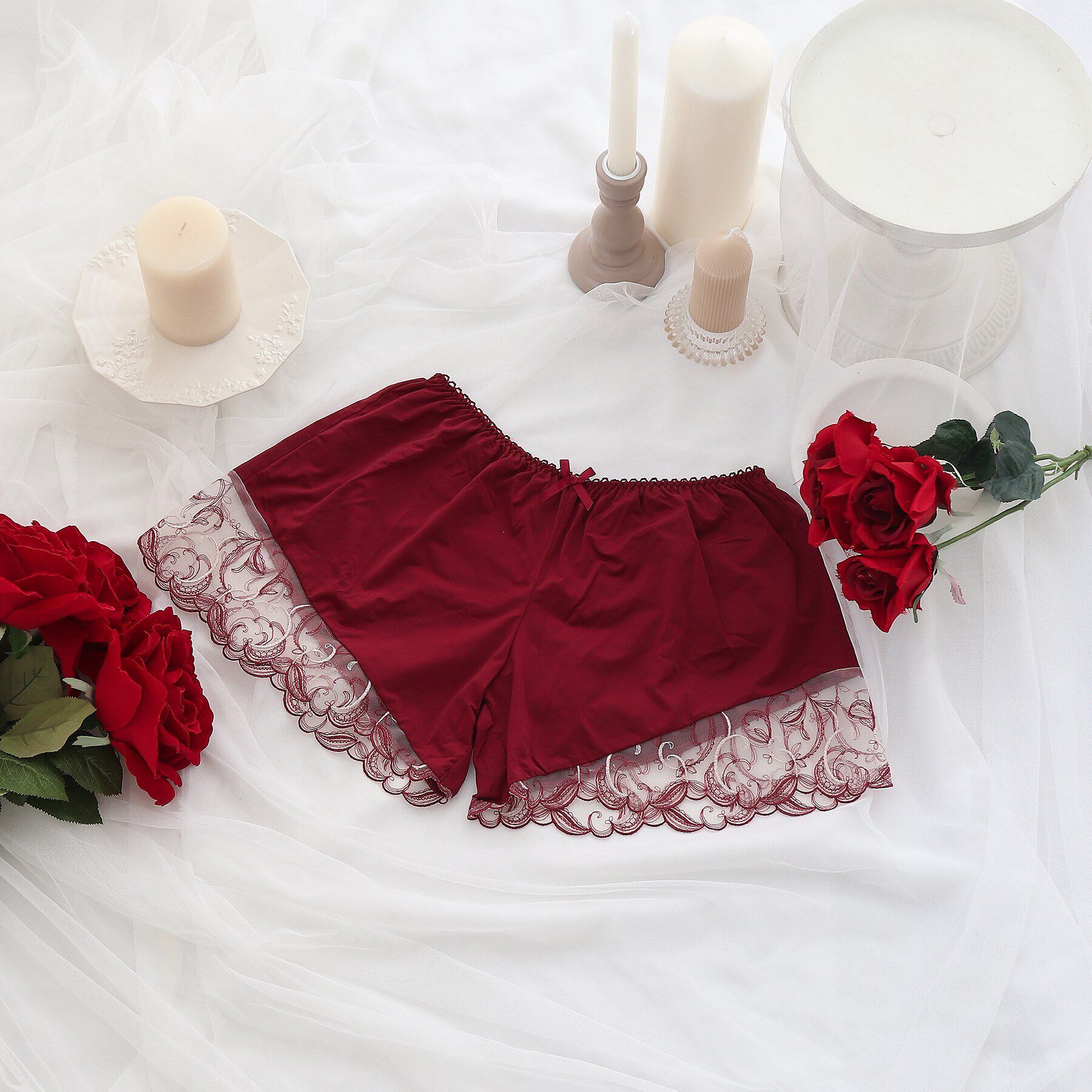 Risa Magli「アリアナ タップパンツ」|インナー|ボルドー(064)