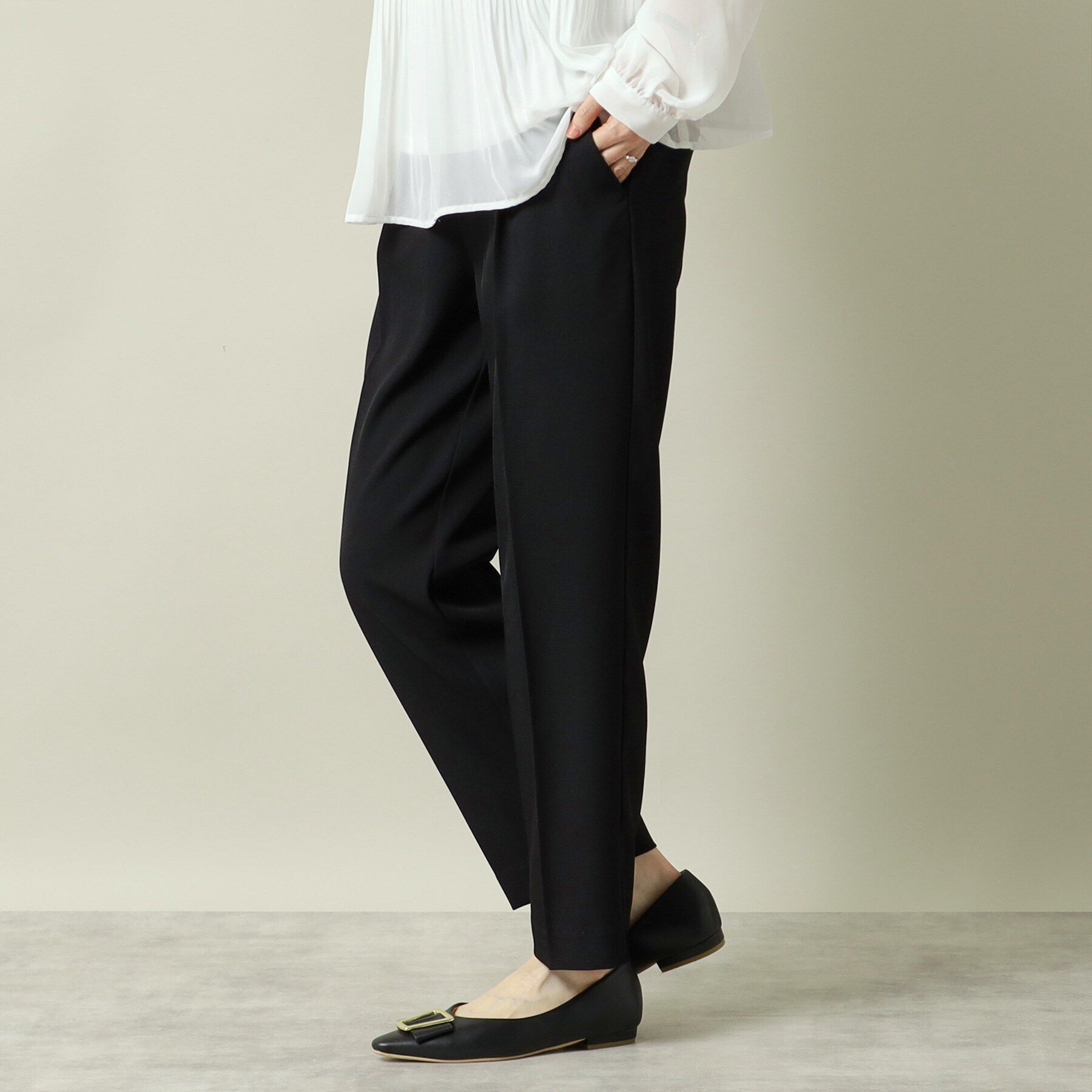 ITS&rsquo;DEMO「【通勤／手洗い可／吸水速乾】ツイルテーパードパンツ」|その他|ブラック(019)