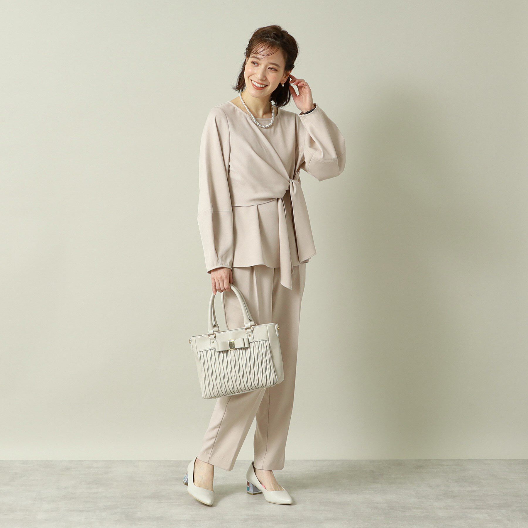 ITS&rsquo;DEMO「【2WAY】リボンプリーツミニトート」|ハンドバッグ|