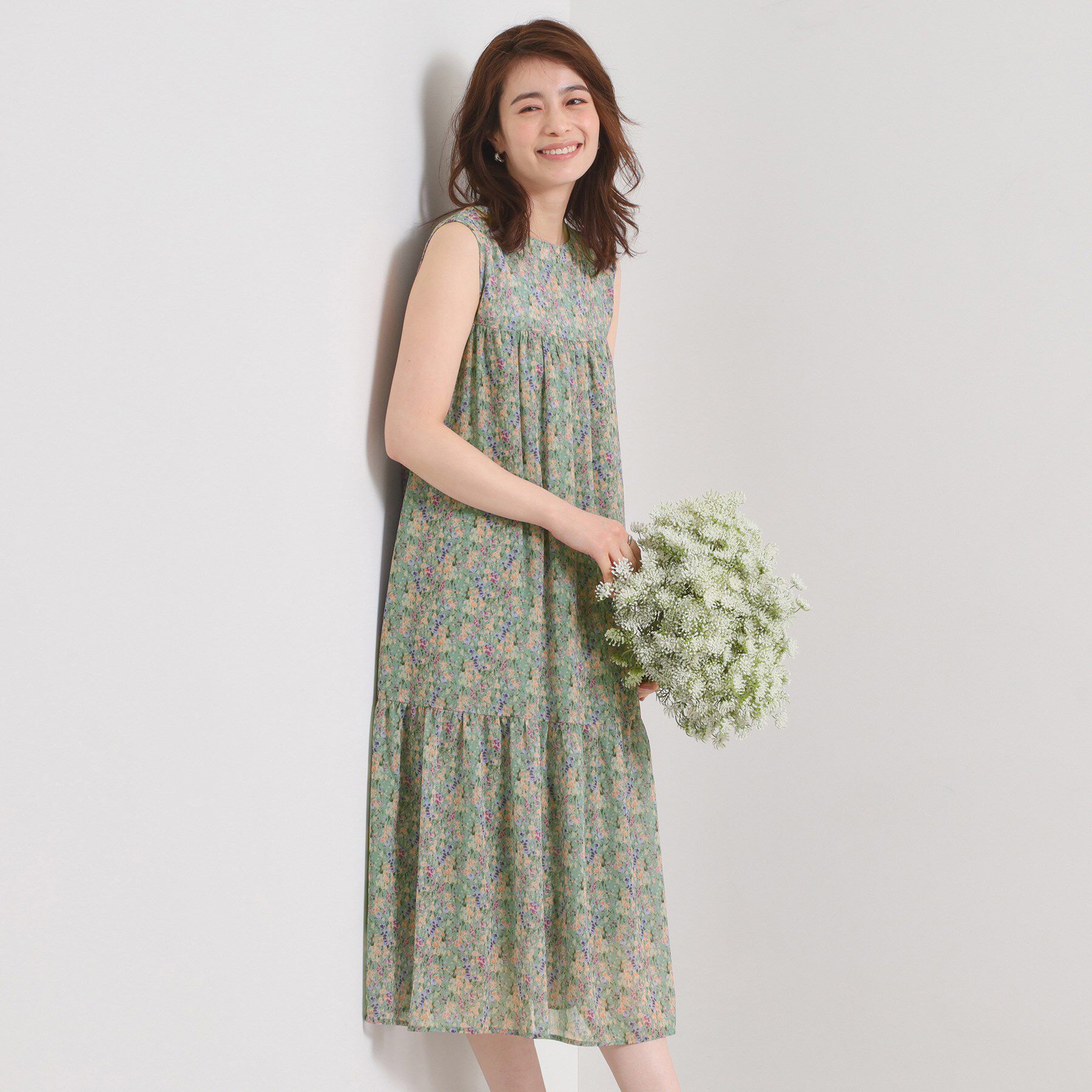 ITS&rsquo;DEMO「【洗濯機OK】マキシ丈ワンピース」|ワンピース|グリーン(122)