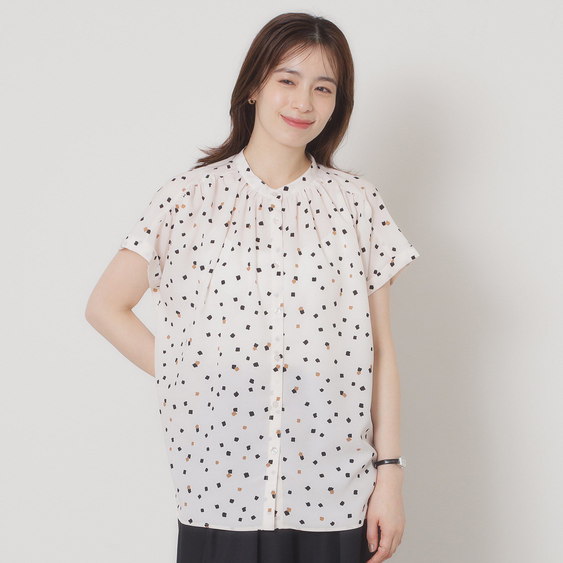 ITS&rsquo;DEMO「【手洗い可】キカドットブラウス」|シャツ・ブラウス|