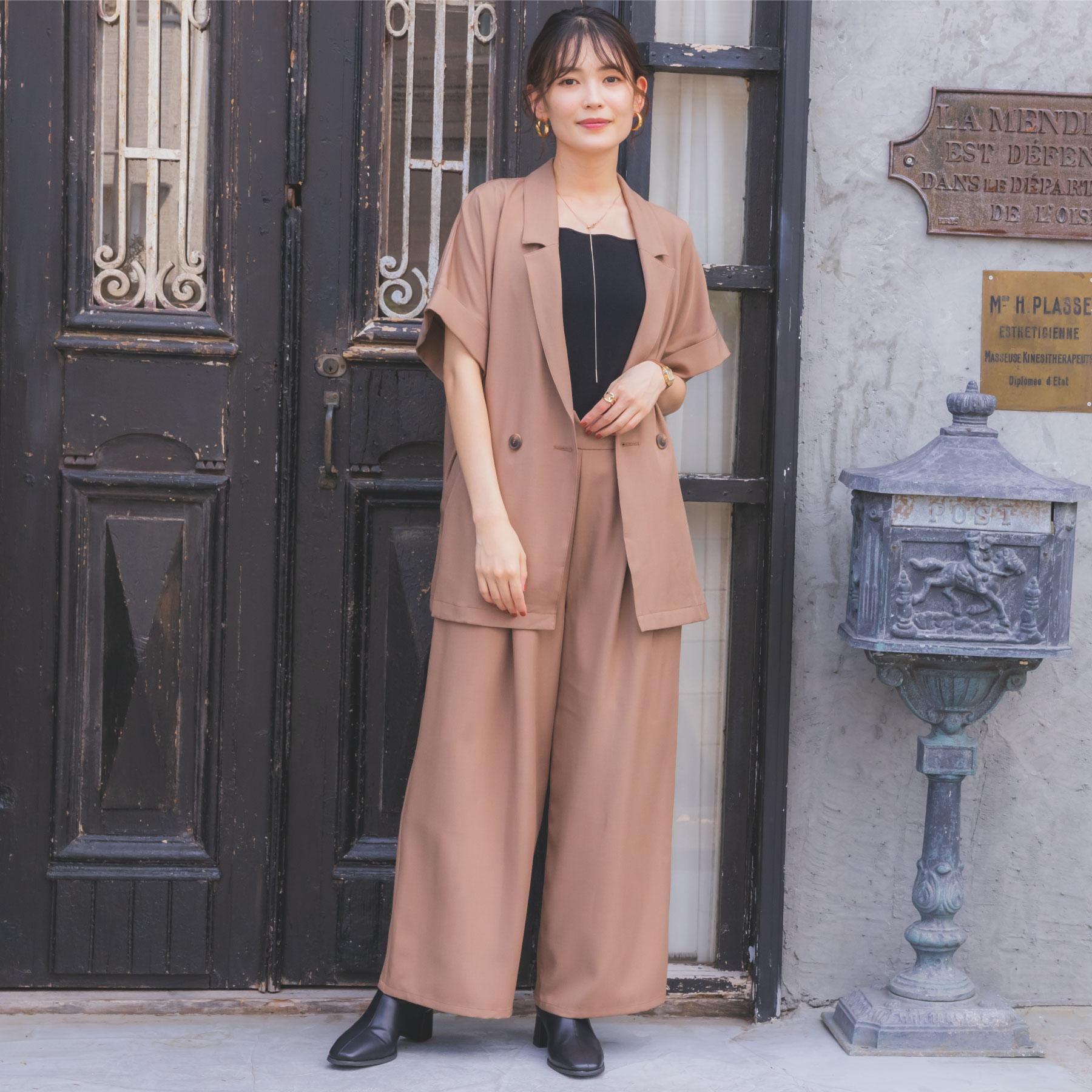 ITS&rsquo;DEMO「【手洗い可／セットアップ可】5分袖ジャケット」|テーラードジャケット|