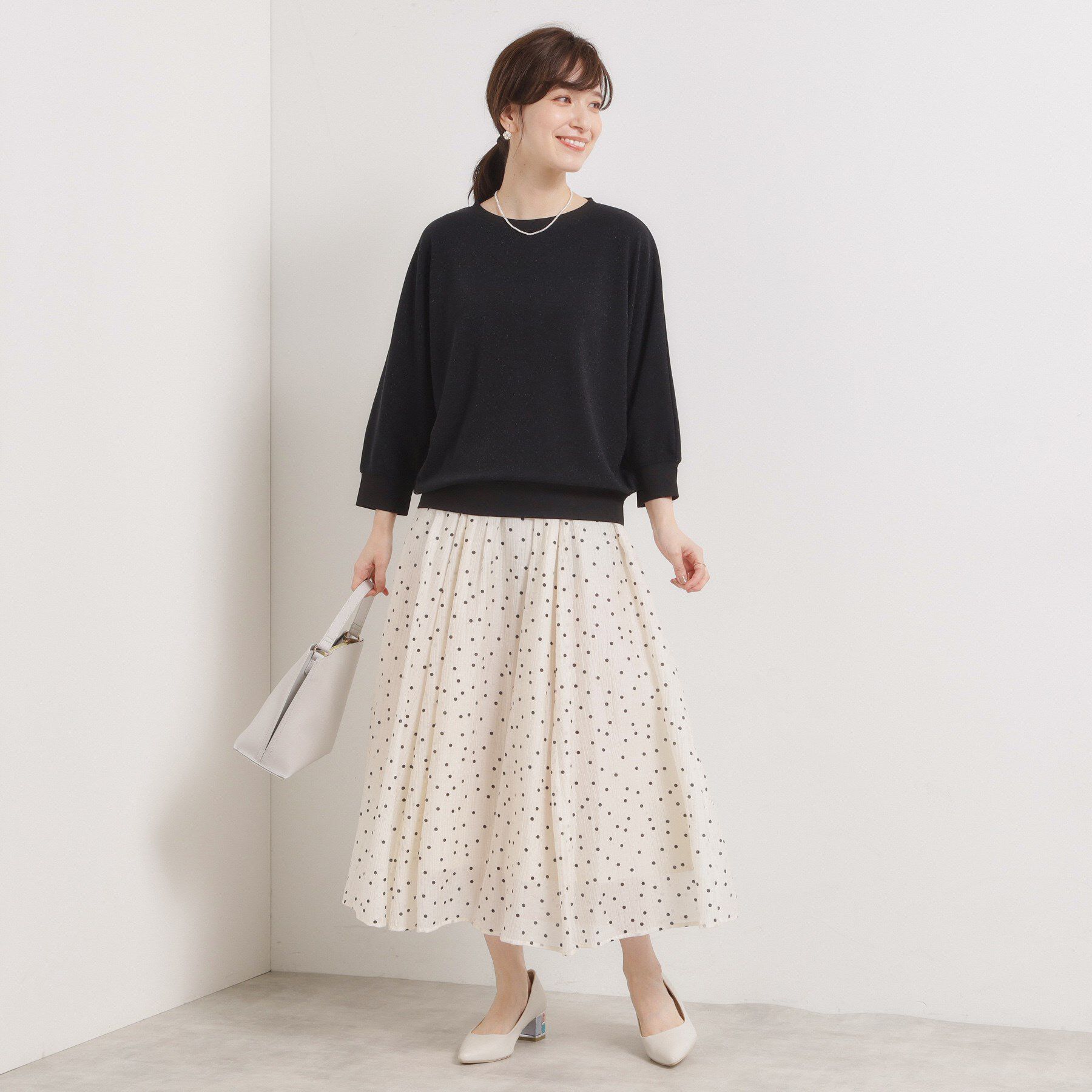 ITS&rsquo;DEMO「【手洗い可】ラメポンチドルマントップス」|Tシャツ・カットソー|