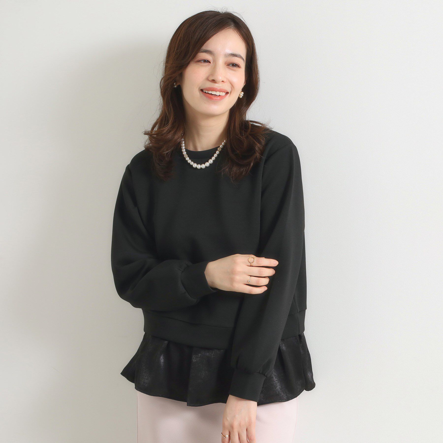 ITS&rsquo;DEMO「【洗濯機OK】異素材コンビプルオーバー」|Tシャツ・カットソー|