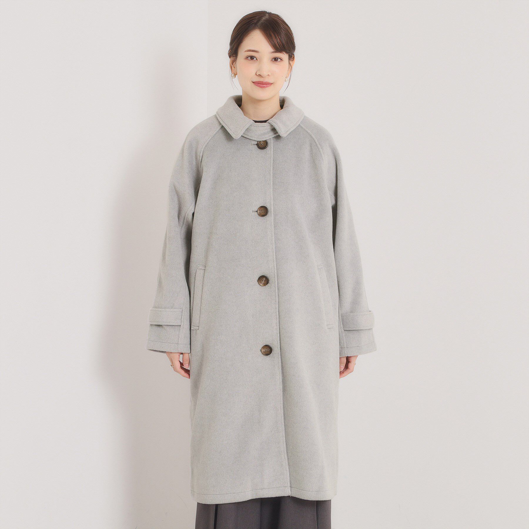 ITS&rsquo;DEMO「モッサ風ロングコート」|ステンカラーコート|