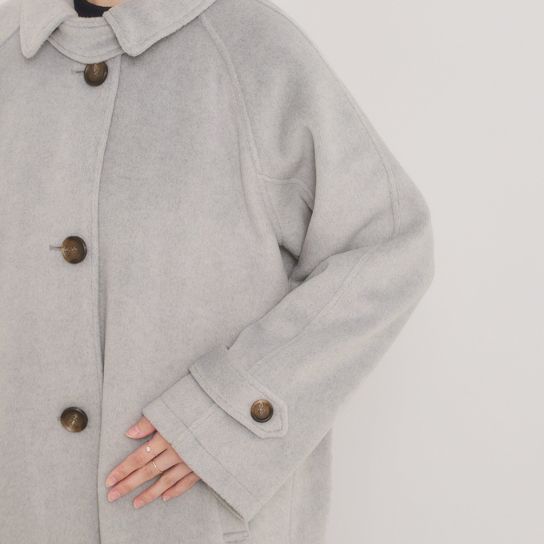 ITS&rsquo;DEMO「モッサ風ロングコート」|ステンカラーコート|