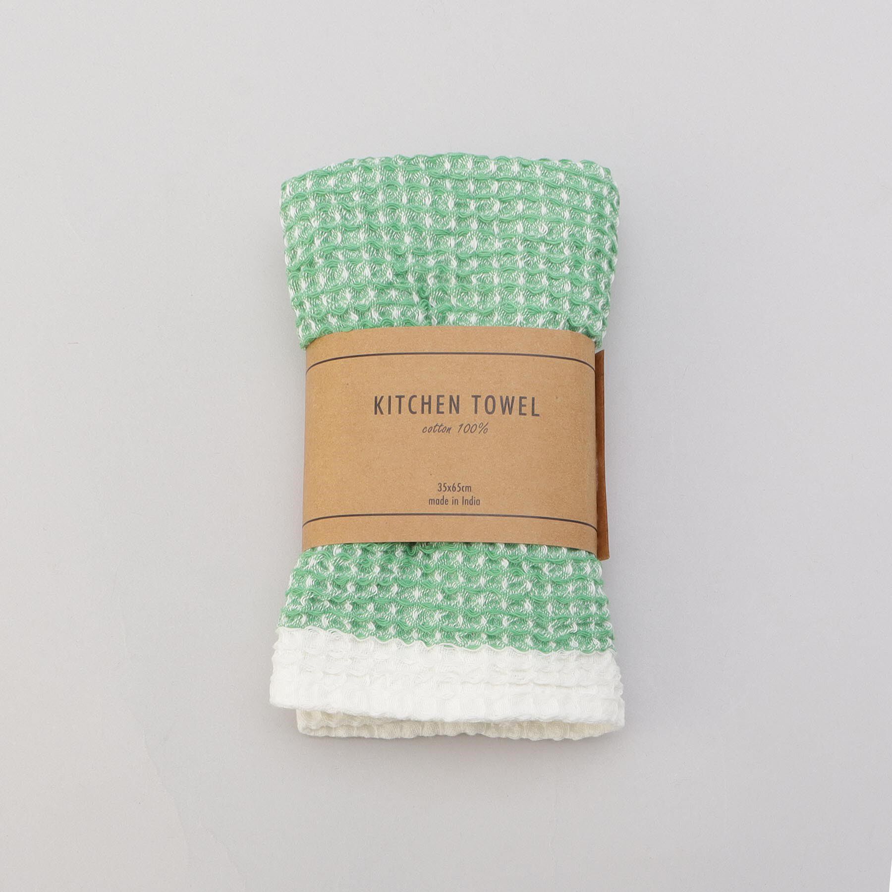 212 KITCHEN STORE「ワッフルカラーラインキッチンタオル GR」|食器・キッチングッズ|