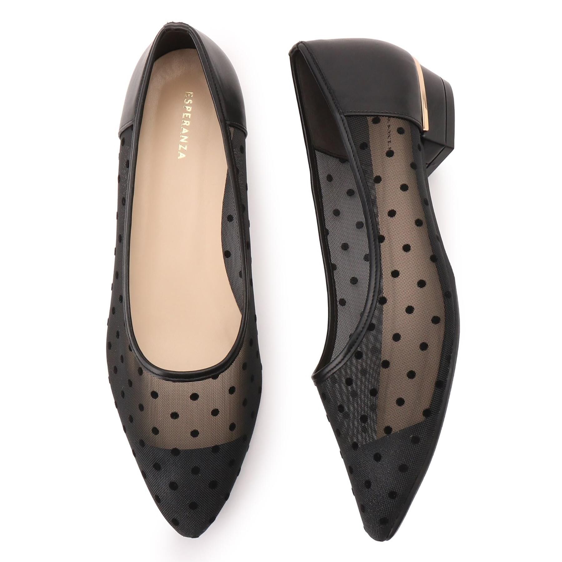 ESPERANZA「《定番》晴雨兼用クッションフラットパンプス」|パンプス|