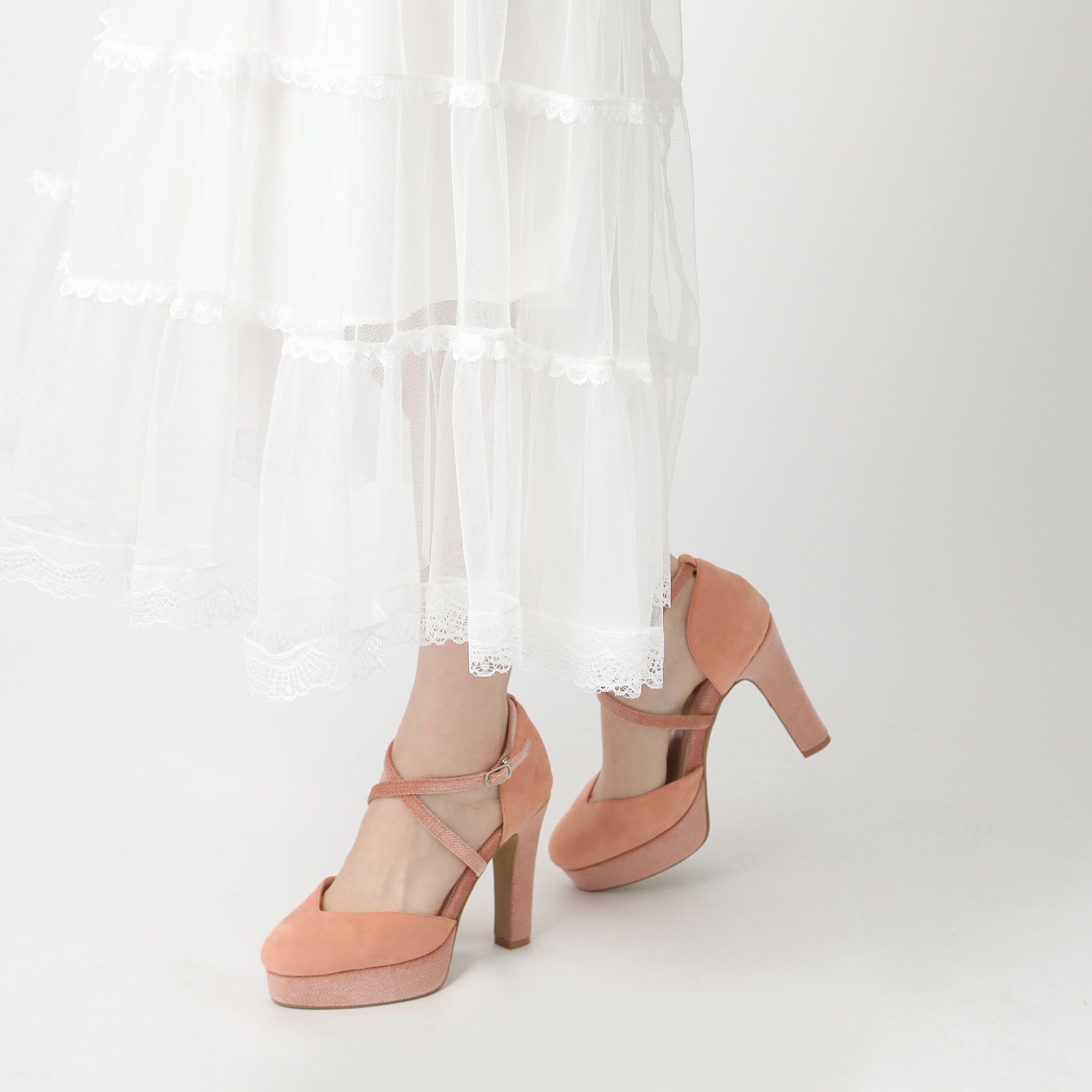 ESPERANZA「クロスストラップハイヒールセパレートパンプス」|パンプス|