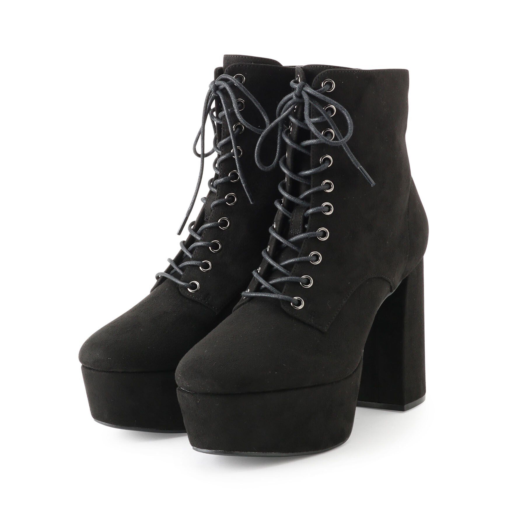 ESPERANZA「ラク盛り厚底レースアップブーツ」|ショートブーツ|ﾌﾞﾗｯｸｽｴｰﾄﾞ(119)