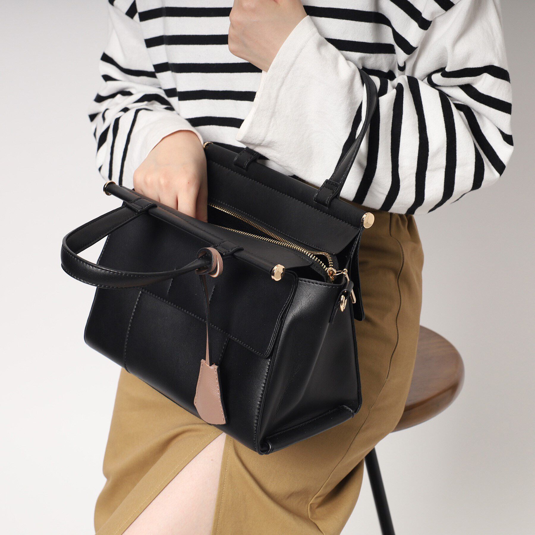 ESPERANZA「＼ガバッと開く／ダブルフラップ2WAYハンドバッグ」|ハンドバッグ|