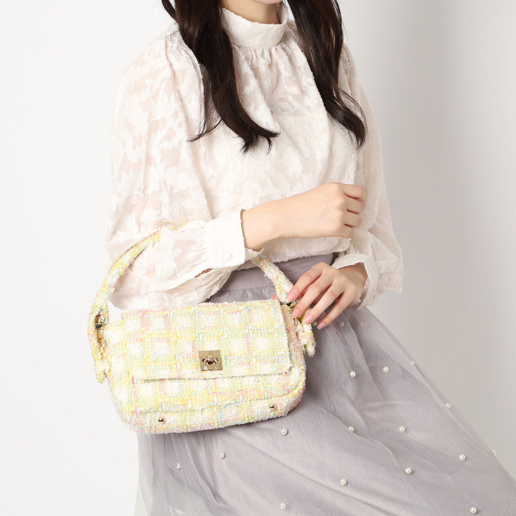 ESPERANZA「ツイードハンドルフラップショルダー」|ショルダー・メッセンジャー|