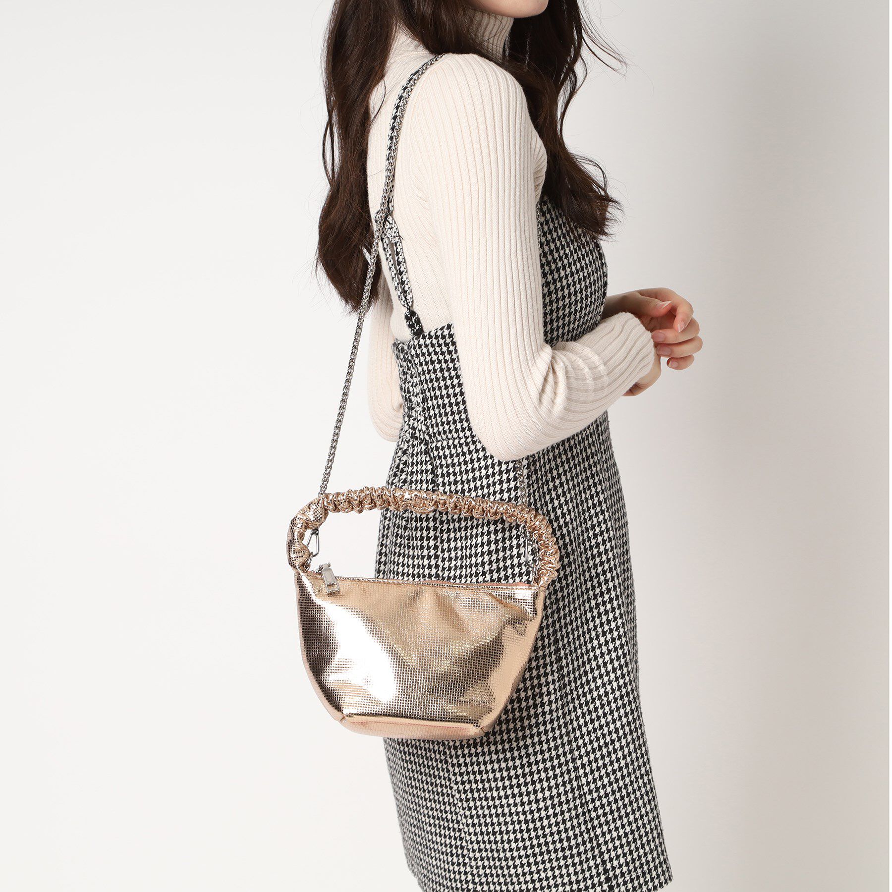 ESPERANZA「ギャザーハンドルメタリックミニショルダー」|ショルダー・メッセンジャー|