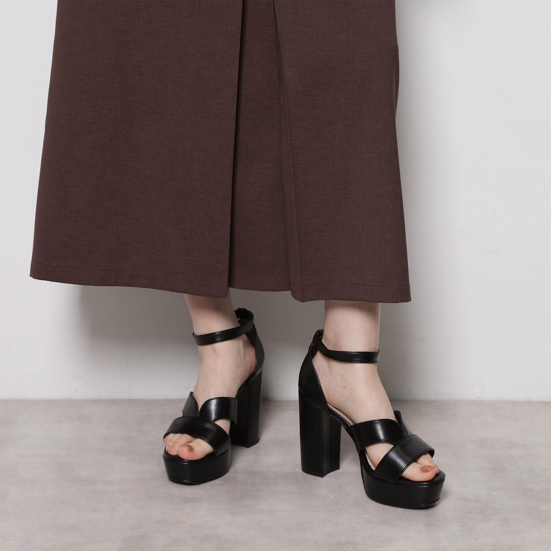 ESPERANZA「ネックベルトチャンキーヒールサンダル」|サンダル|ブラック(019)