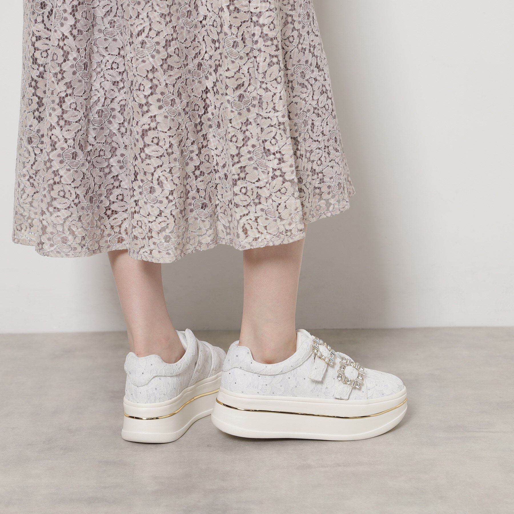 ESPERANZA「ビジューバックルWストラップレーススニーカー」|スニーカー|