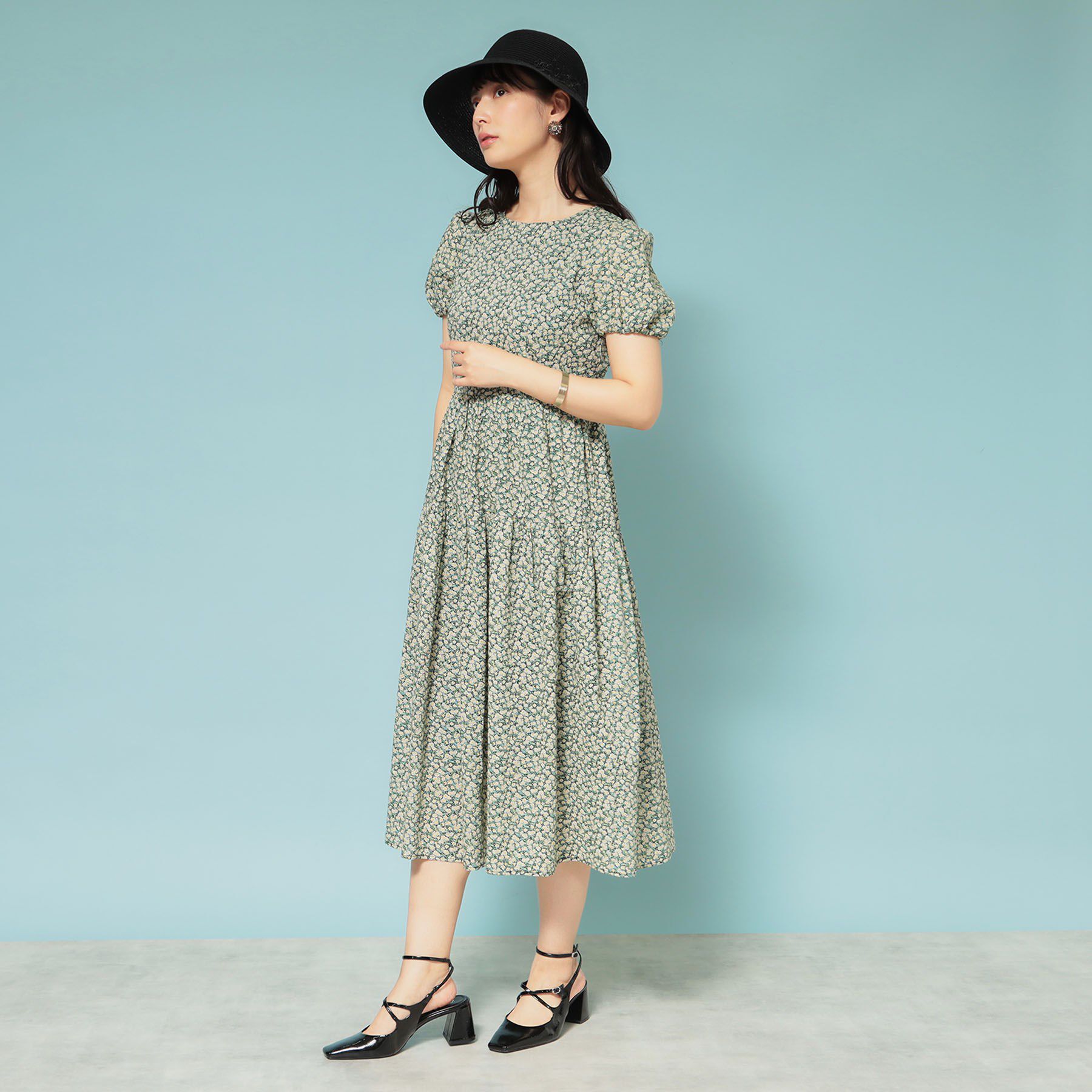 SunaUna「【Web限定カラー／リバティプリント】パフスリーブワンピース」|ワンピース|