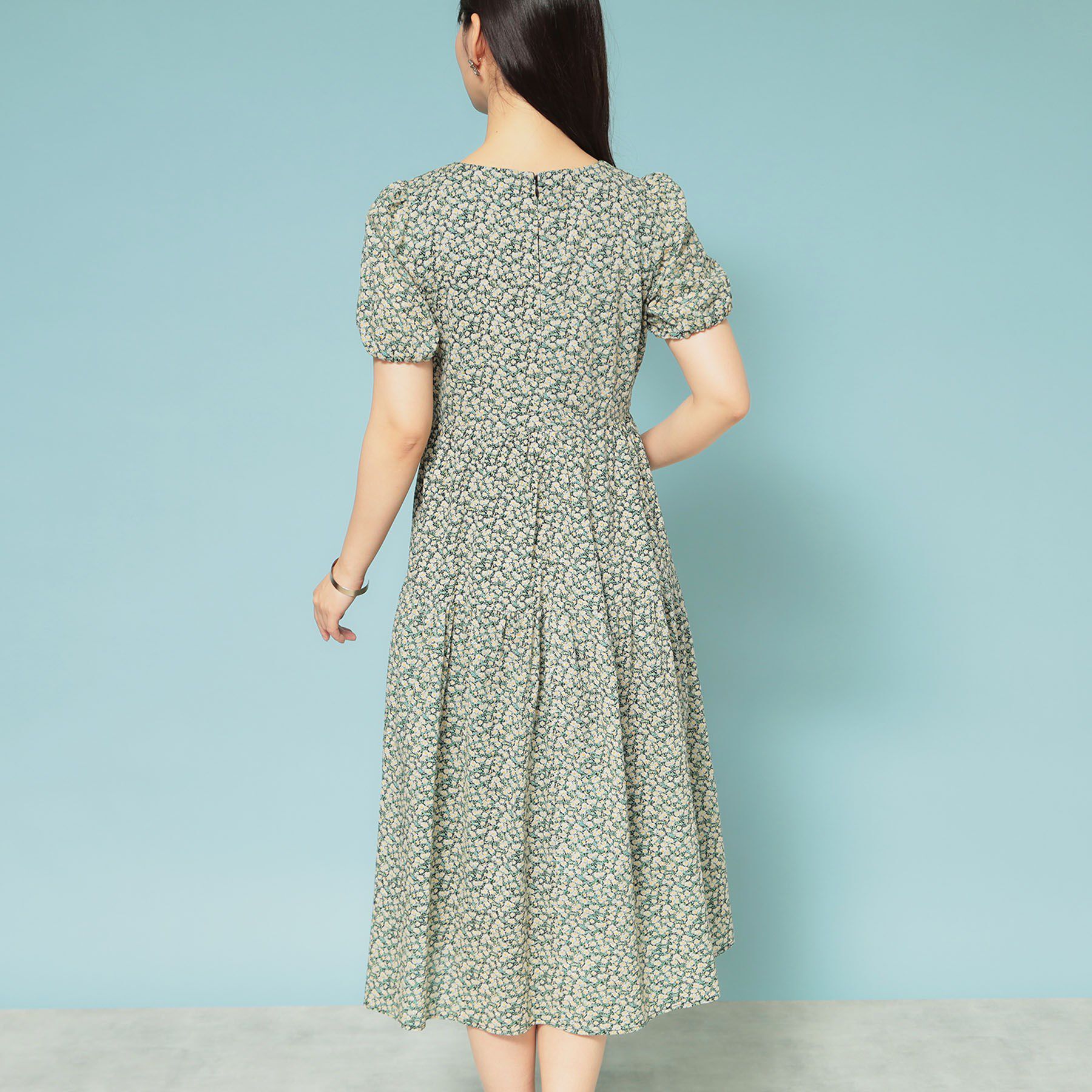 SunaUna「【Web限定カラー／リバティプリント】パフスリーブワンピース」|ワンピース|