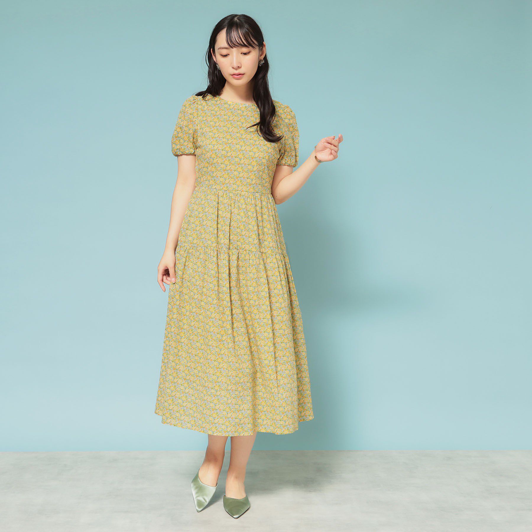 SunaUna「【Web限定カラー／リバティプリント】パフスリーブワンピース」|ワンピース|
