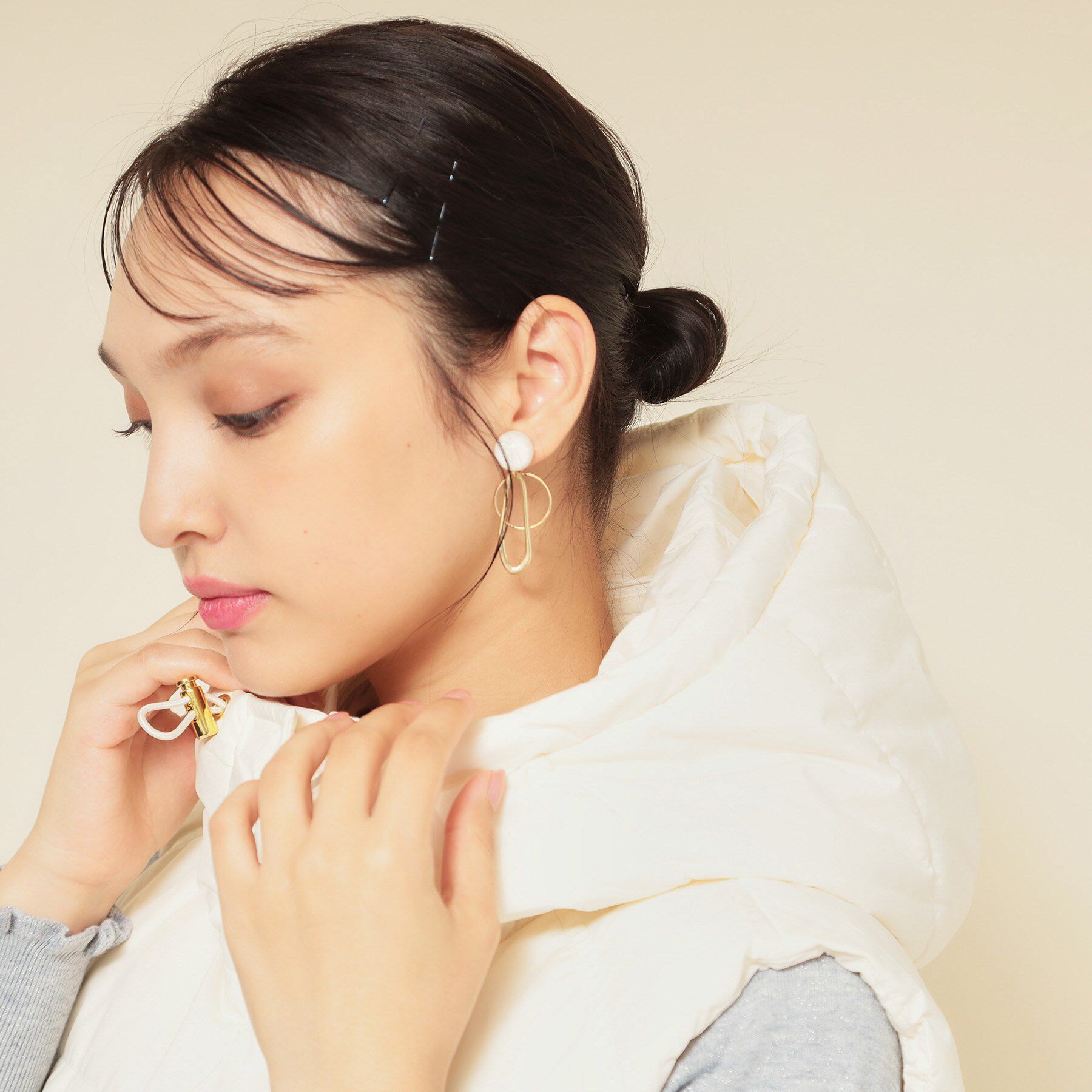 SunaUna「【フード付き／2色展開】ダウンベスト」|ダウンベスト・ベスト|