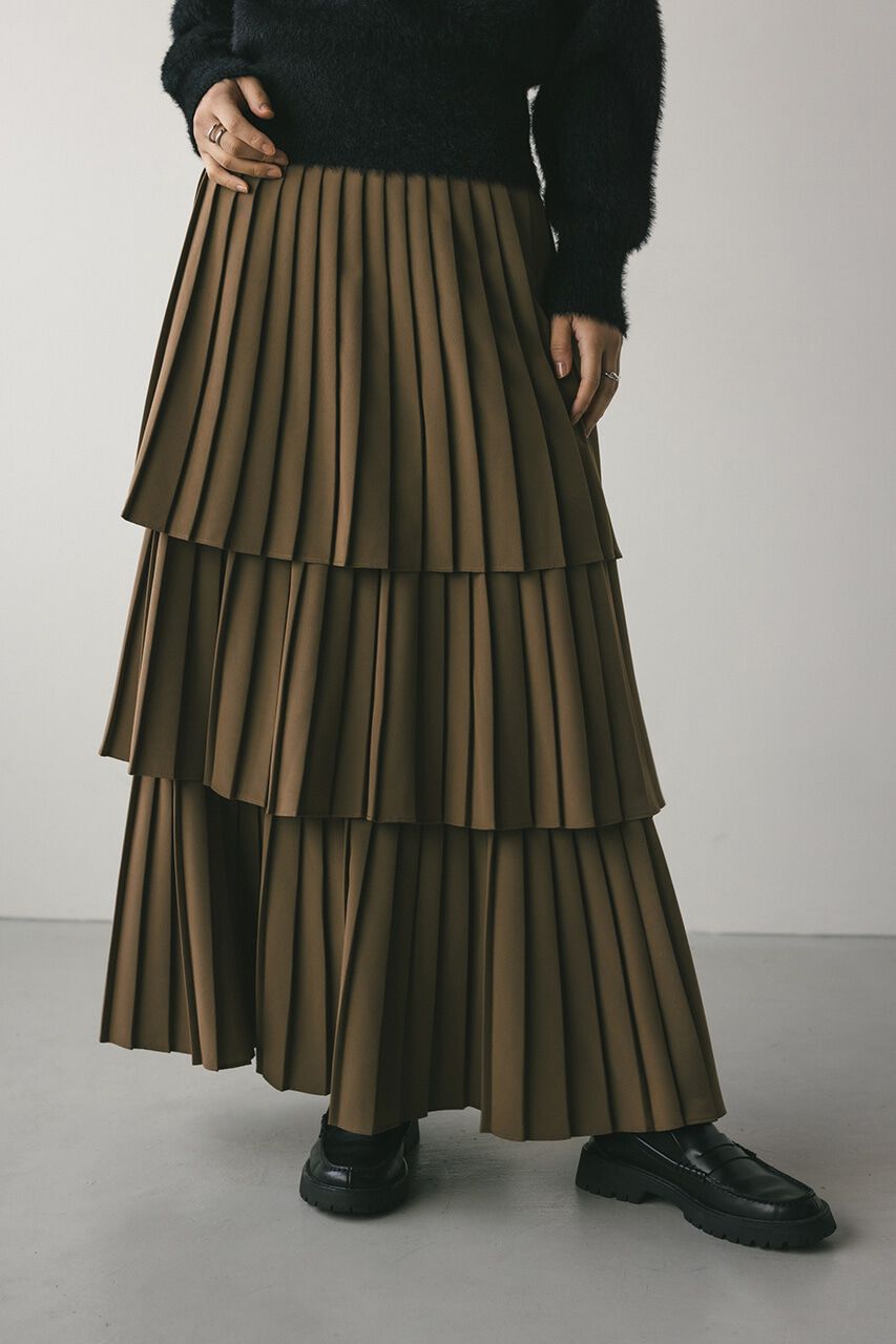 STYLEMIXER「ティアードプリーツスカート」|スカート|L/BRN1