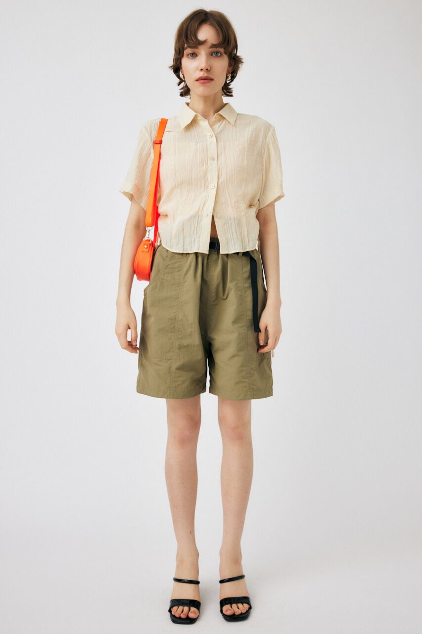 MOUSSY「SIDE GATHER H／S シャツ」|シャツ・ブラウス|