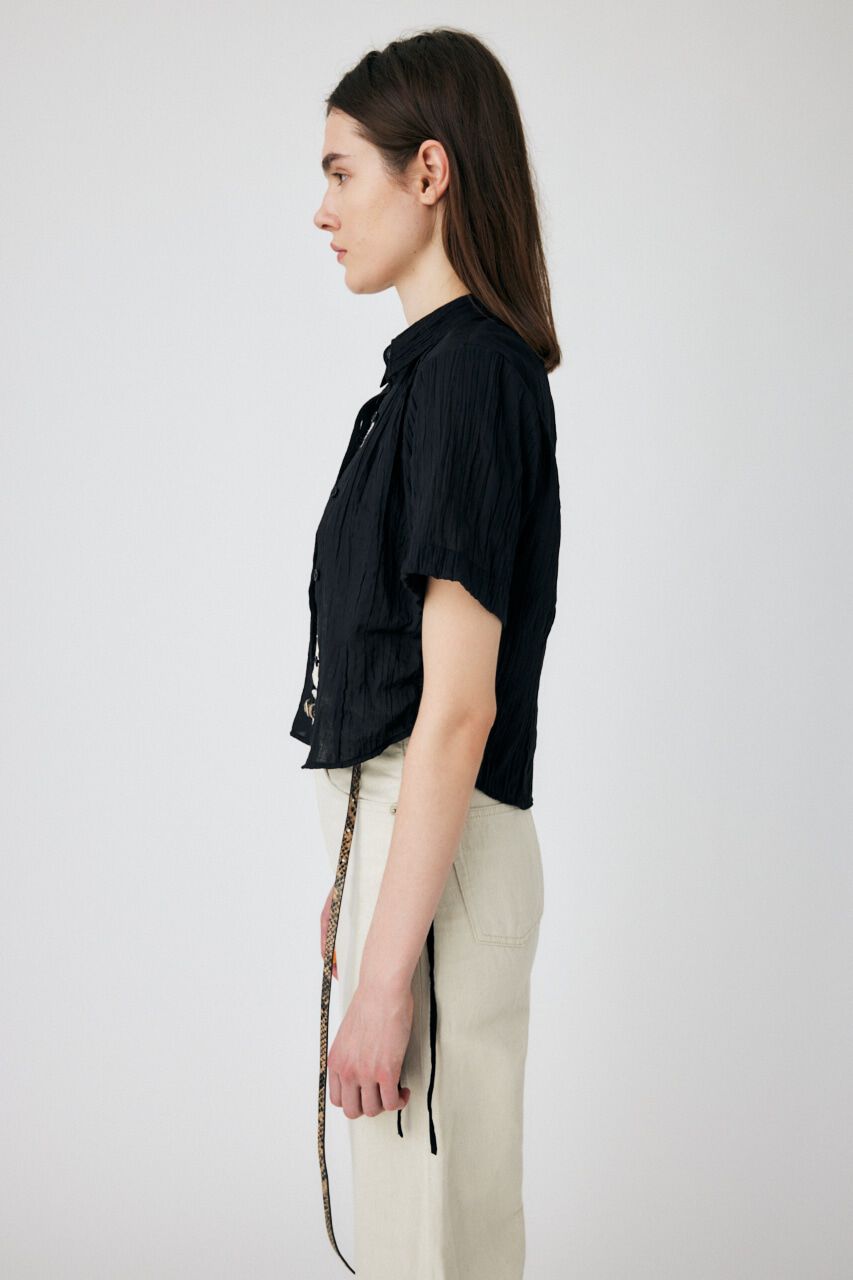 MOUSSY「SIDE GATHER H／S シャツ」|シャツ・ブラウス|