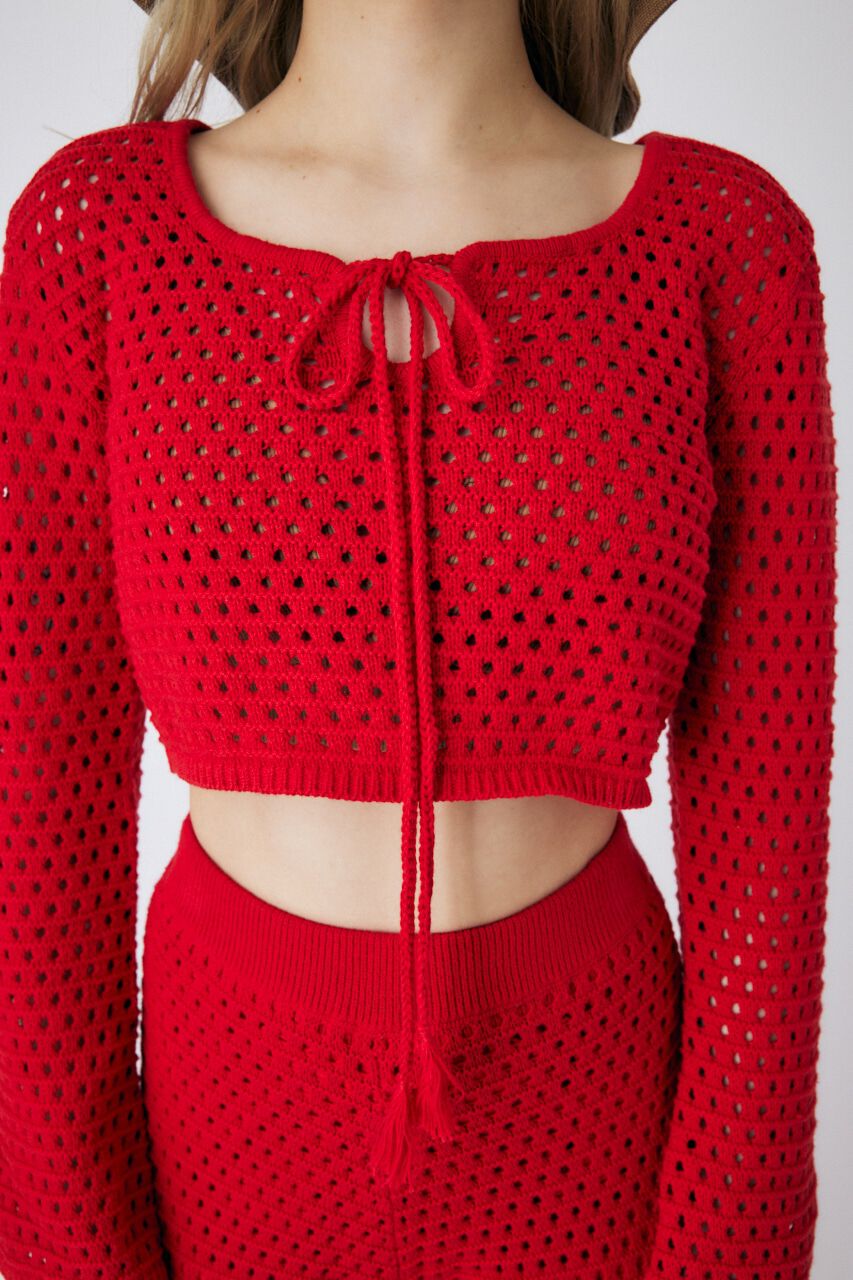 MOUSSY「CROCHET CROPPED トップス」|ニット・セーター|