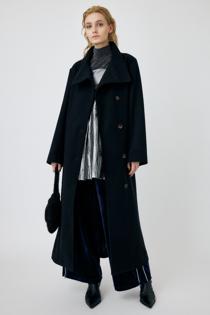 MOUSSY「STAND COLLAR ロングコート」|その他|BLK