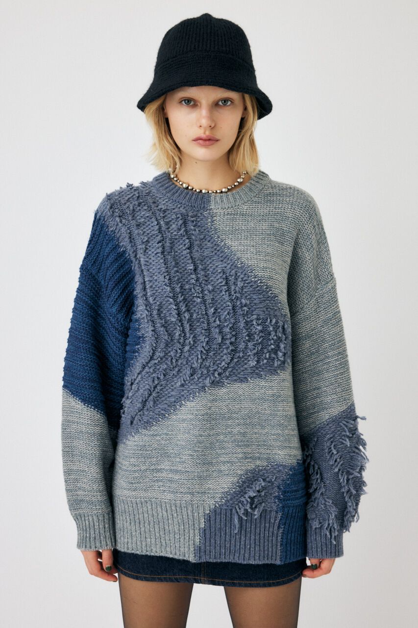 MOUSSY「PATCH DESIGN ニット」|ニット・セーター|