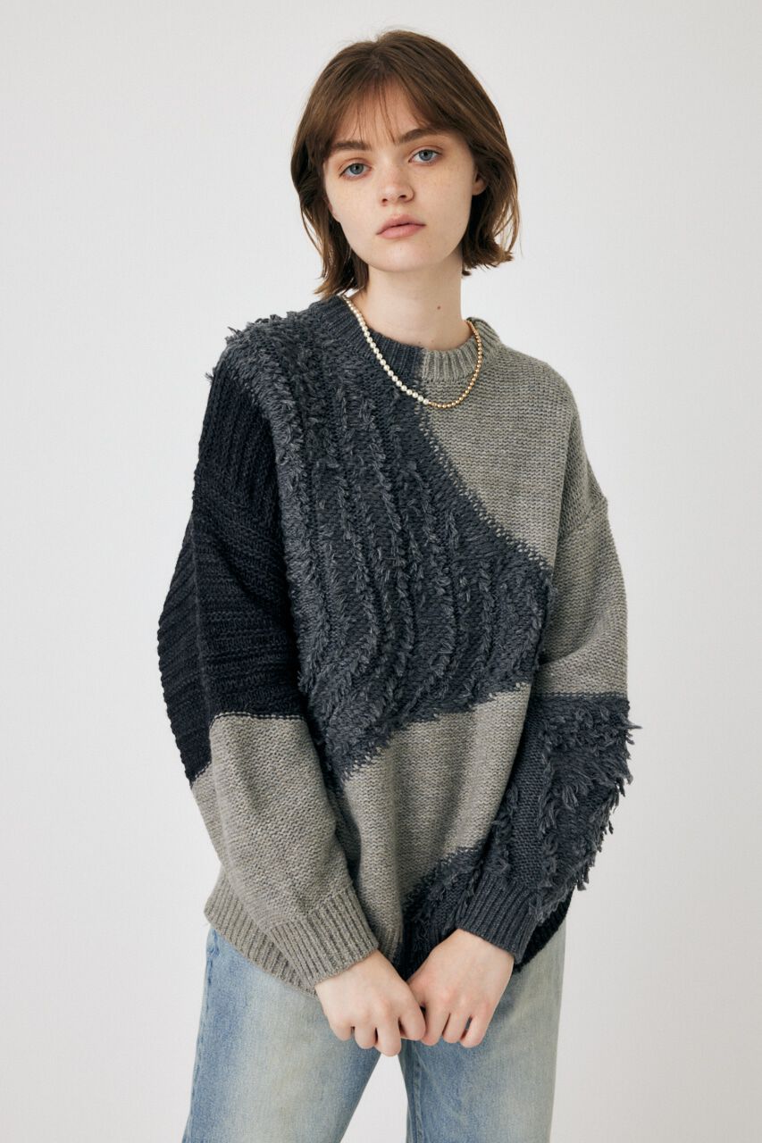 MOUSSY「PATCH DESIGN ニット」|ニット・セーター|