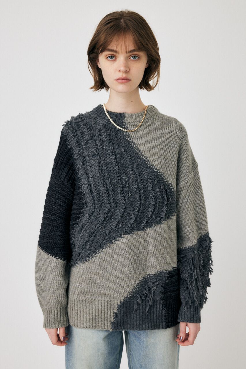 MOUSSY「PATCH DESIGN ニット」|ニット・セーター|