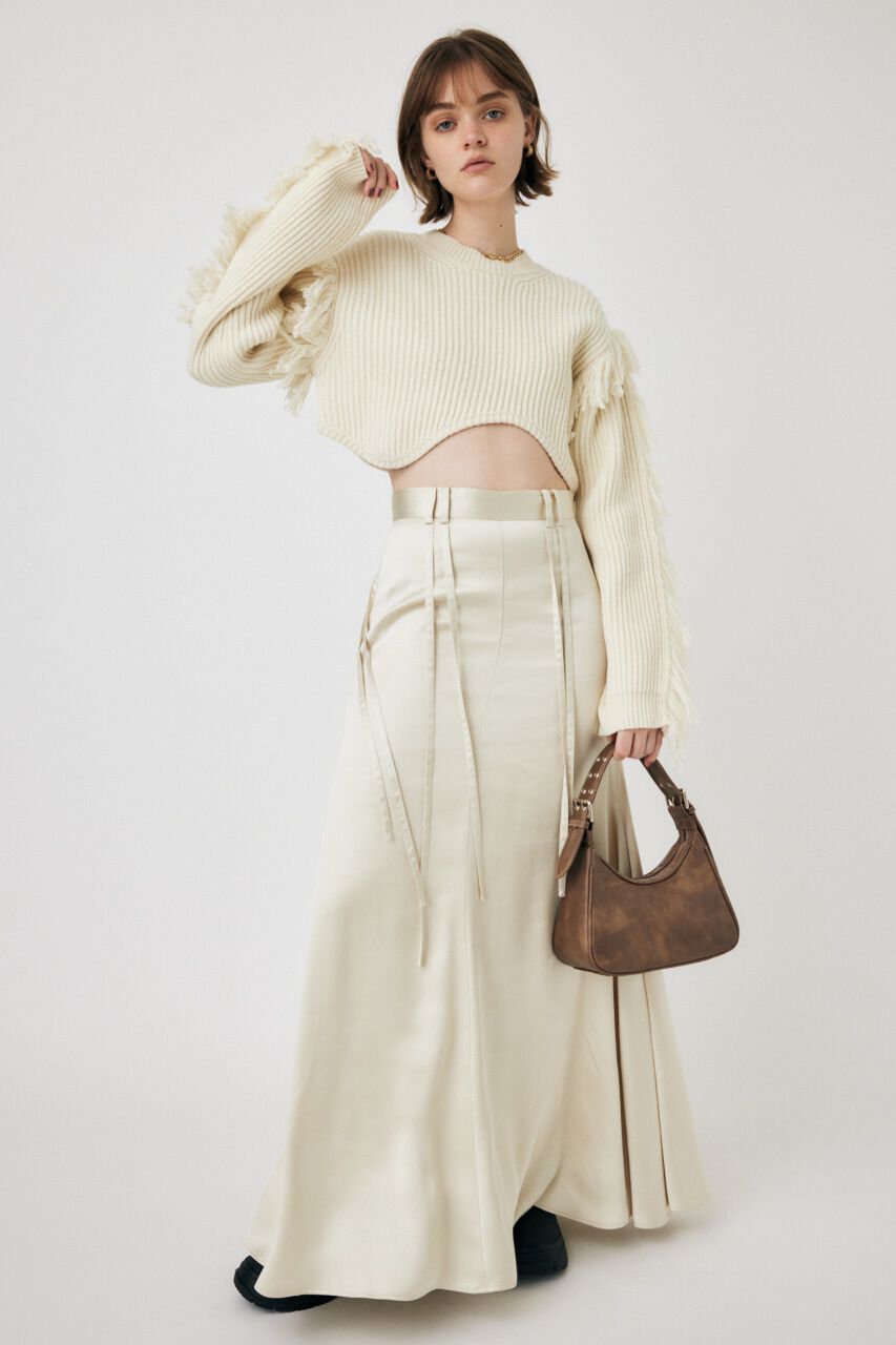 MOUSSY「IRREGULAR HEM CROPPED ニット」|ニット・セーター|