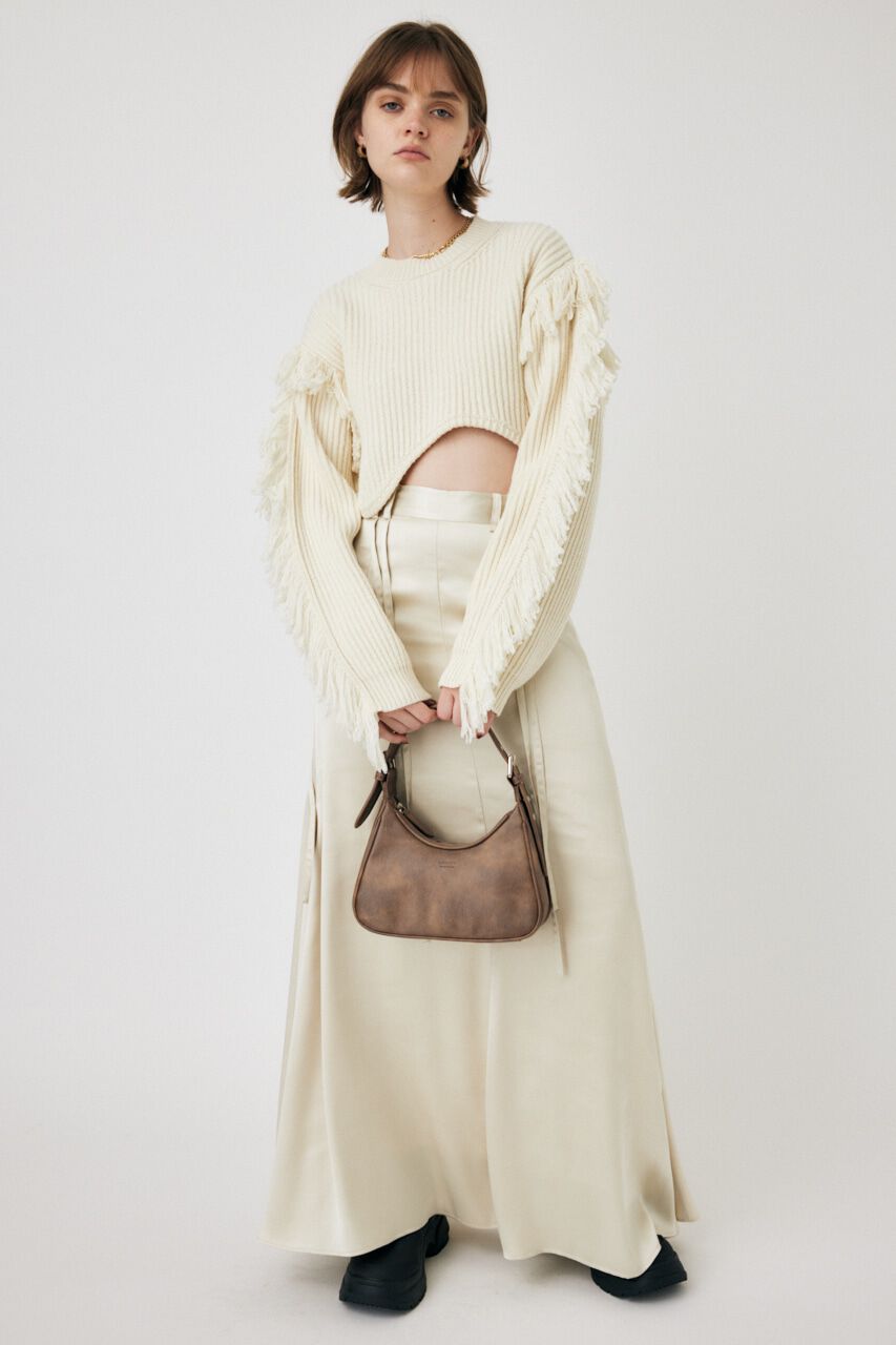 MOUSSY「IRREGULAR HEM CROPPED ニット」|ニット・セーター|