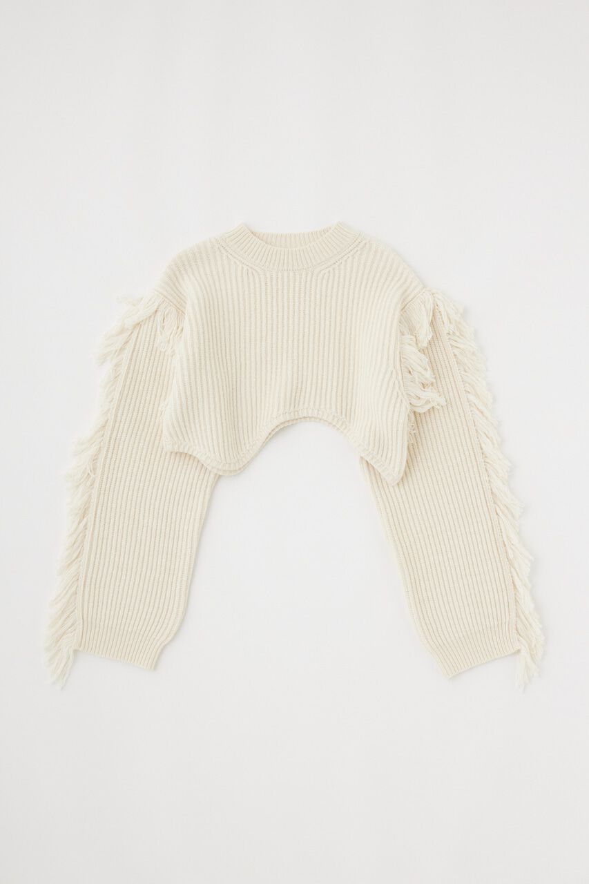 MOUSSY「IRREGULAR HEM CROPPED ニット」|ニット・セーター|