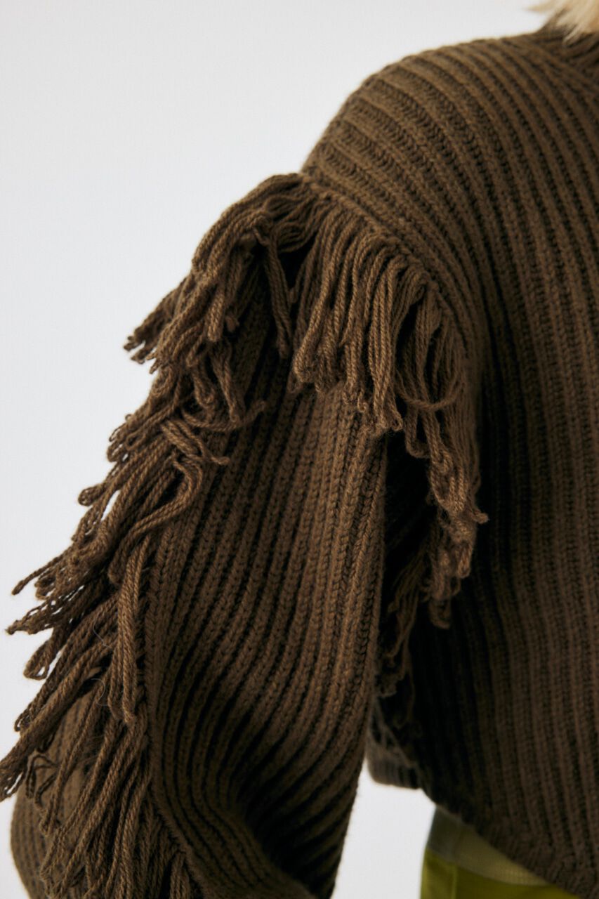 MOUSSY「IRREGULAR HEM CROPPED ニット」|ニット・セーター|