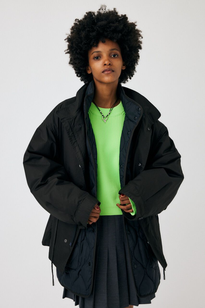 MOUSSY「LINER PUFFER MIDDLE コート」|その他|BLK