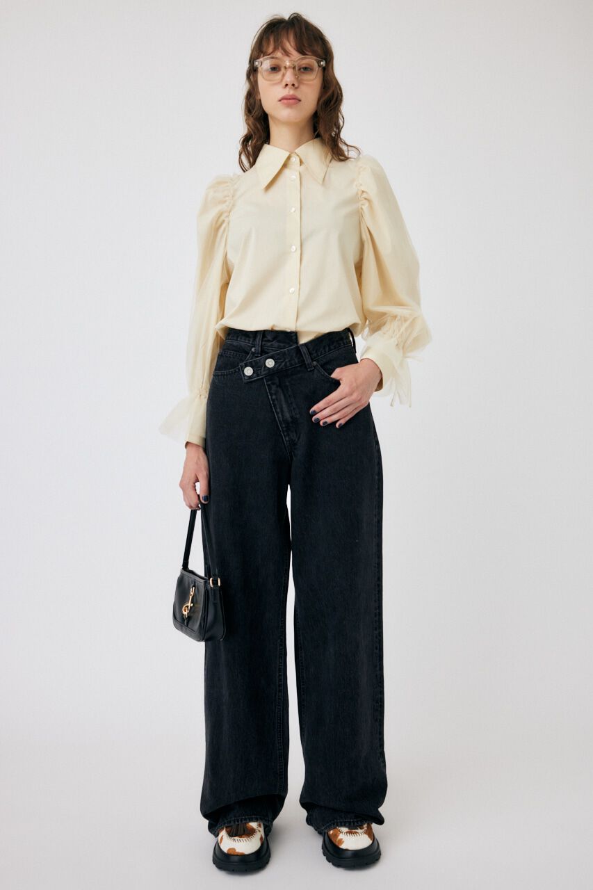 MOUSSY「TULLE SLEEVE シャツブラウス」|シャツ・ブラウス|