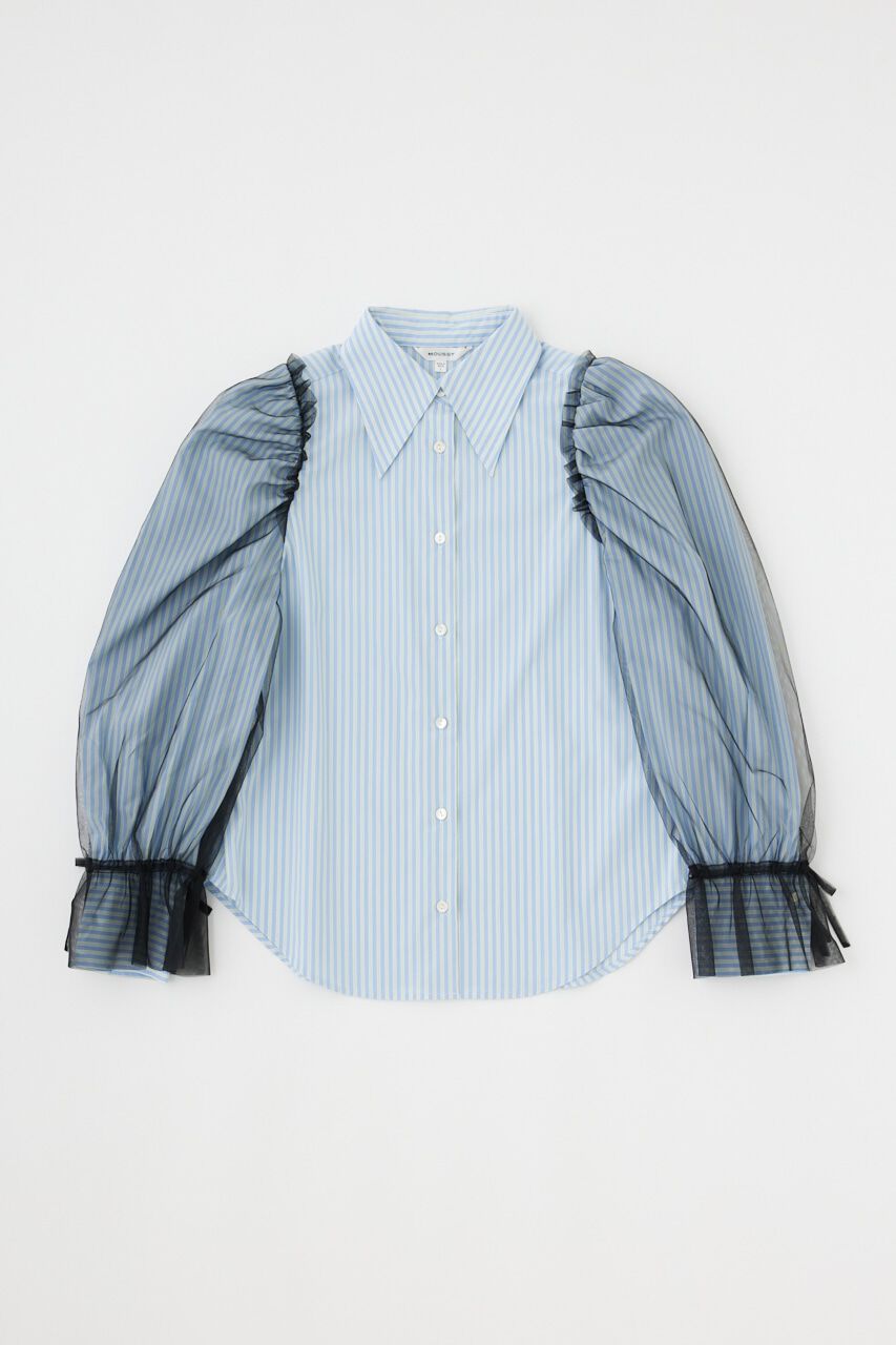 MOUSSY「TULLE SLEEVE シャツブラウス」|シャツ・ブラウス|