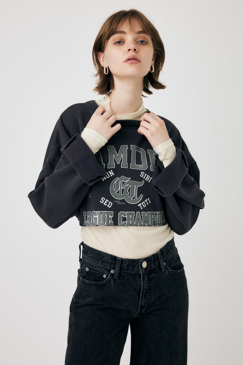 MOUSSY「CROPPED COLLEGE プルオーバー」|パーカー|